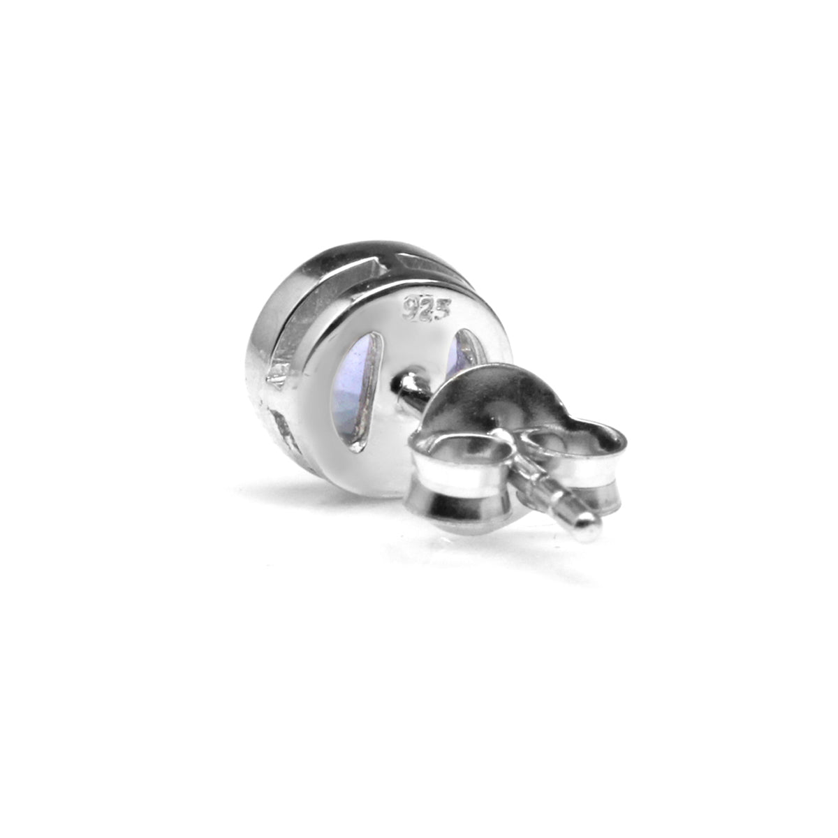 1.08ct. Genuine Tanzanite White Gold Plated 925 Sterling Silver Stud Earrings - Silvershake-store
