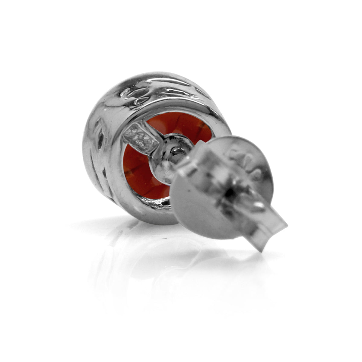 1.22ct. 5mm Petite Natural Round Shape Garnet 925 Sterling Silver Filigree Stud Earrings - Silvershake-store