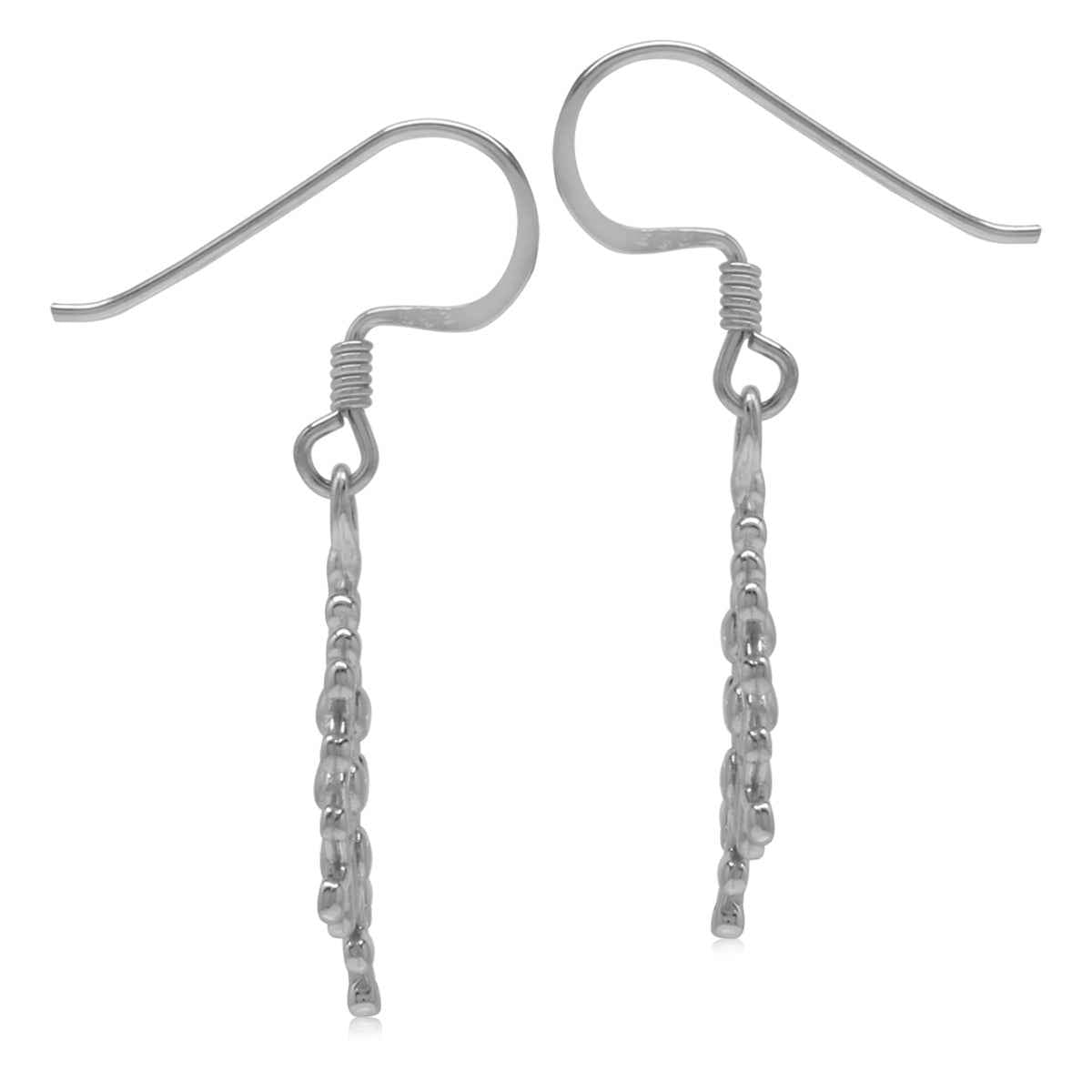 16mmx14mm 925 Sterling Silver Snowflake Dangle Hook Earrings