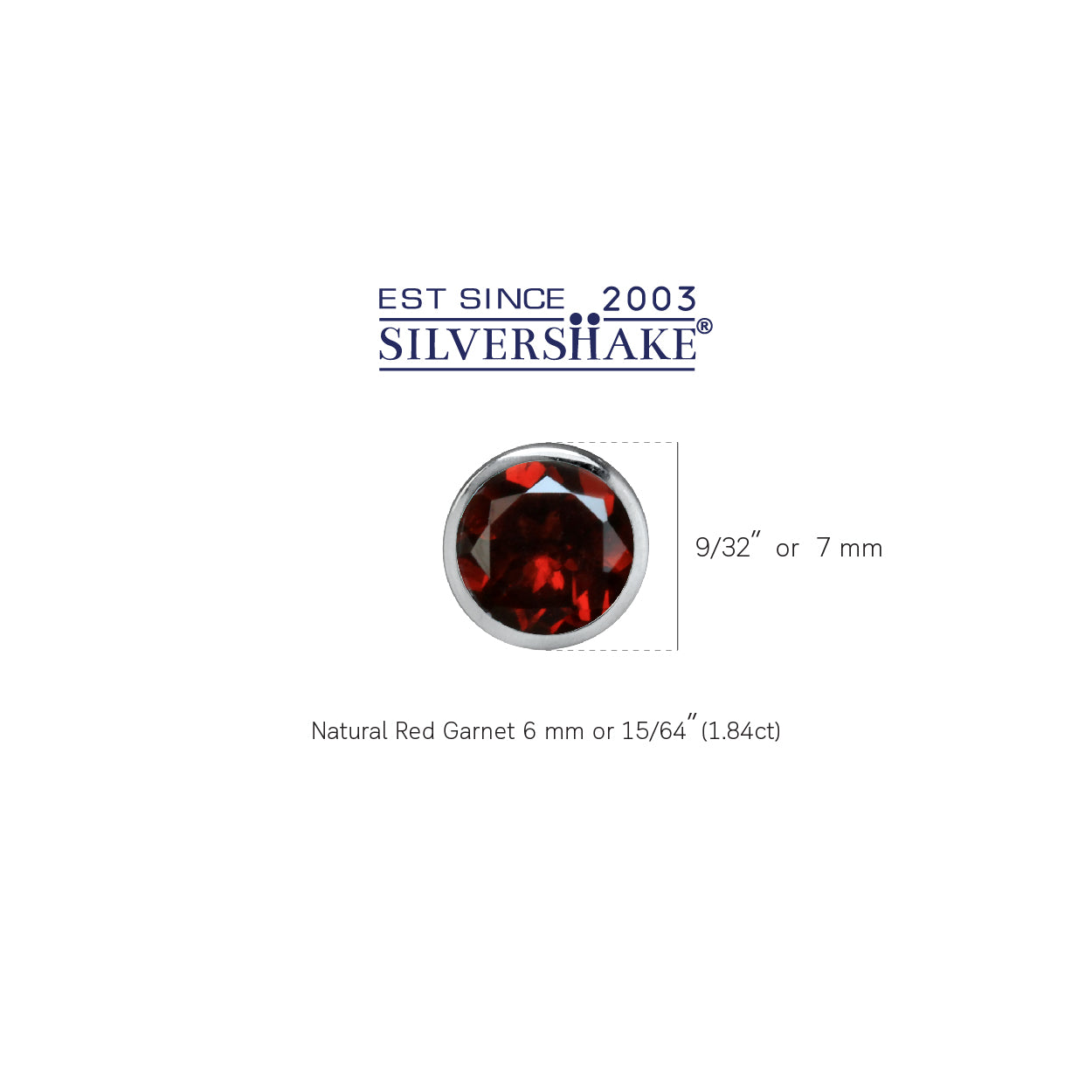 1.84ct. 6mm Natural January Birthstone Garnet 925 Sterling Silver Stud Earrings - Silvershake-store