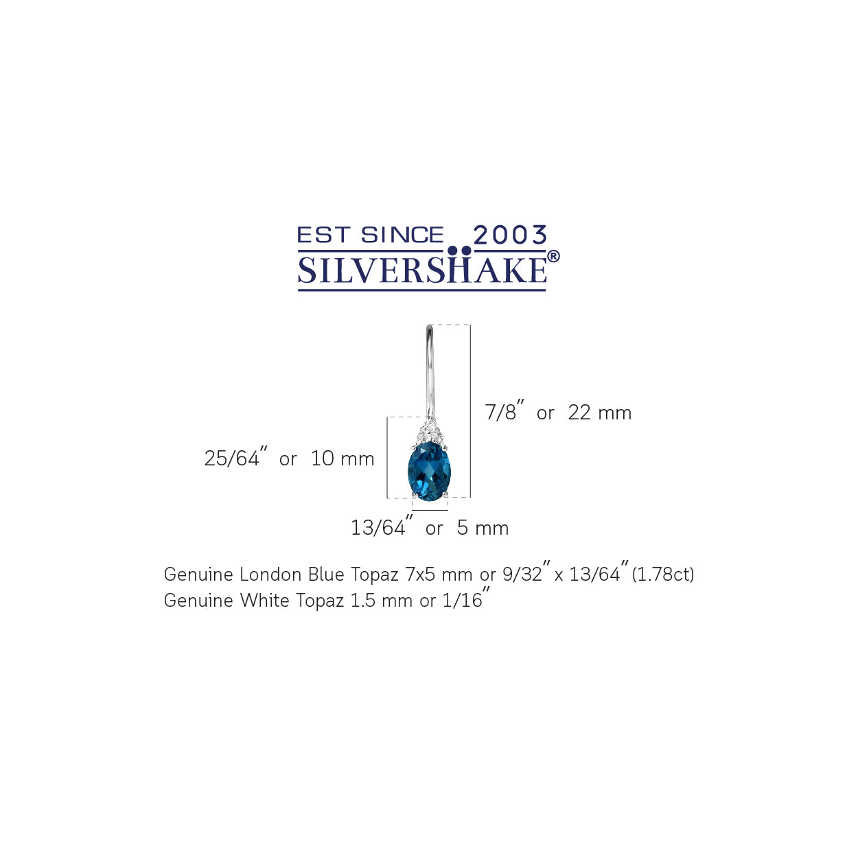 1.78ct. Genuine London Blue Topaz 925 Sterling Silver Hook Earrings - Silvershake-store