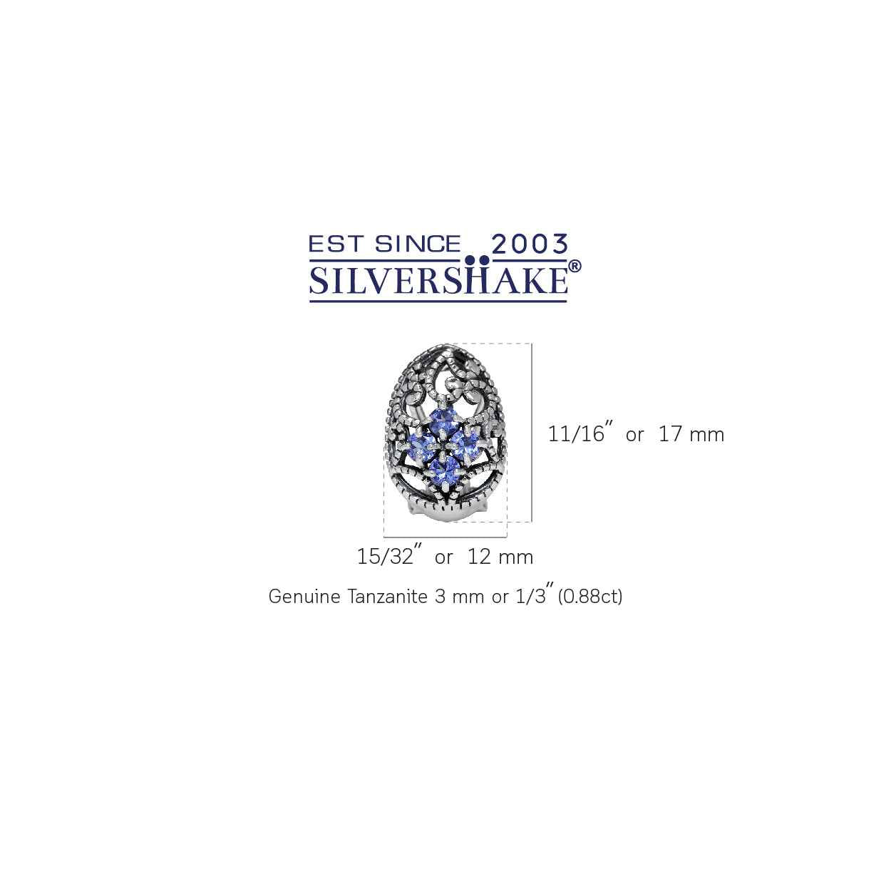 Genuine Tanzanite 925 Sterling Silver Victorian Style Omega Clip Earrings