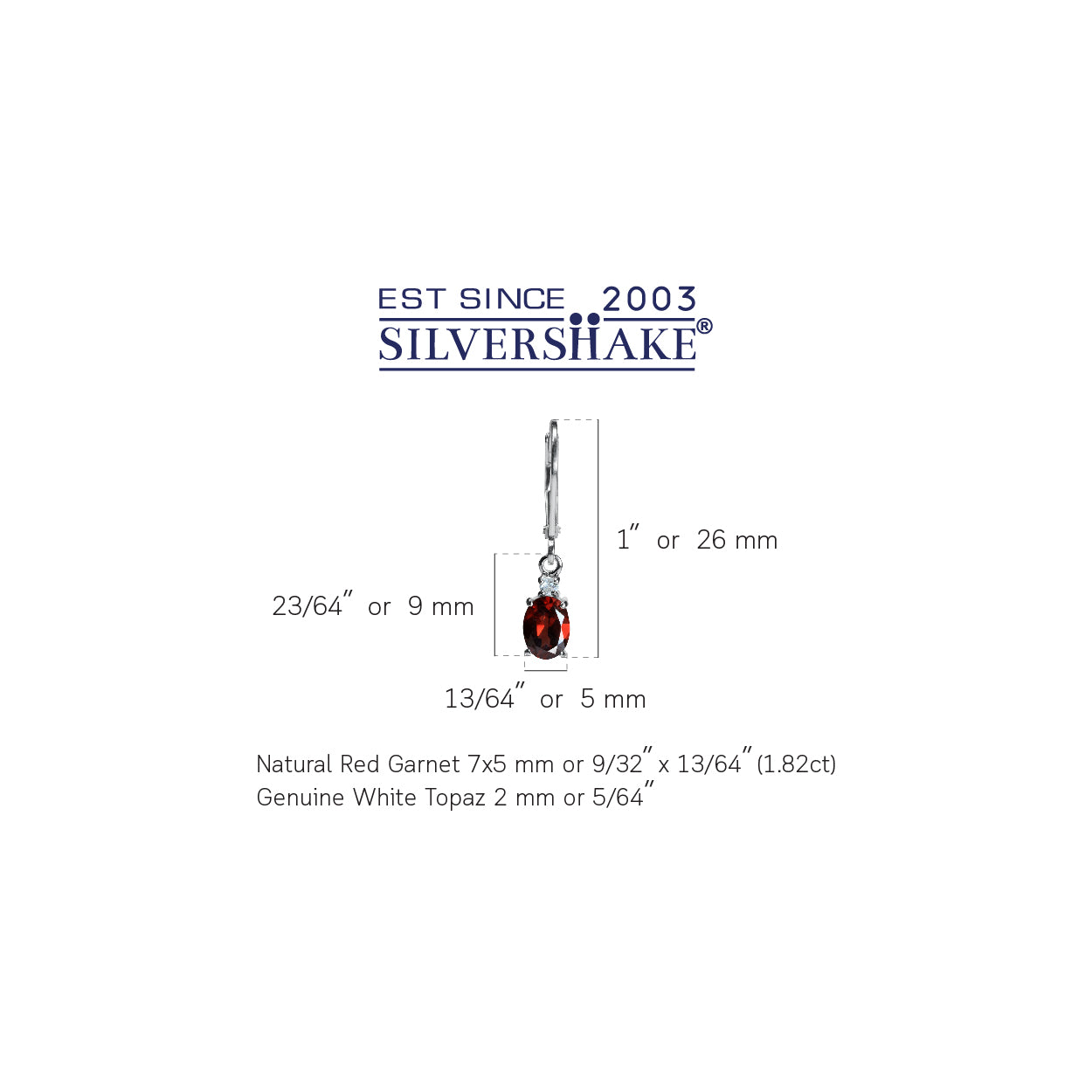 Petite 1.82ct. Natural Garnet and White Topaz 925 Sterling Silver Leverback Earrings - Silvershake-store