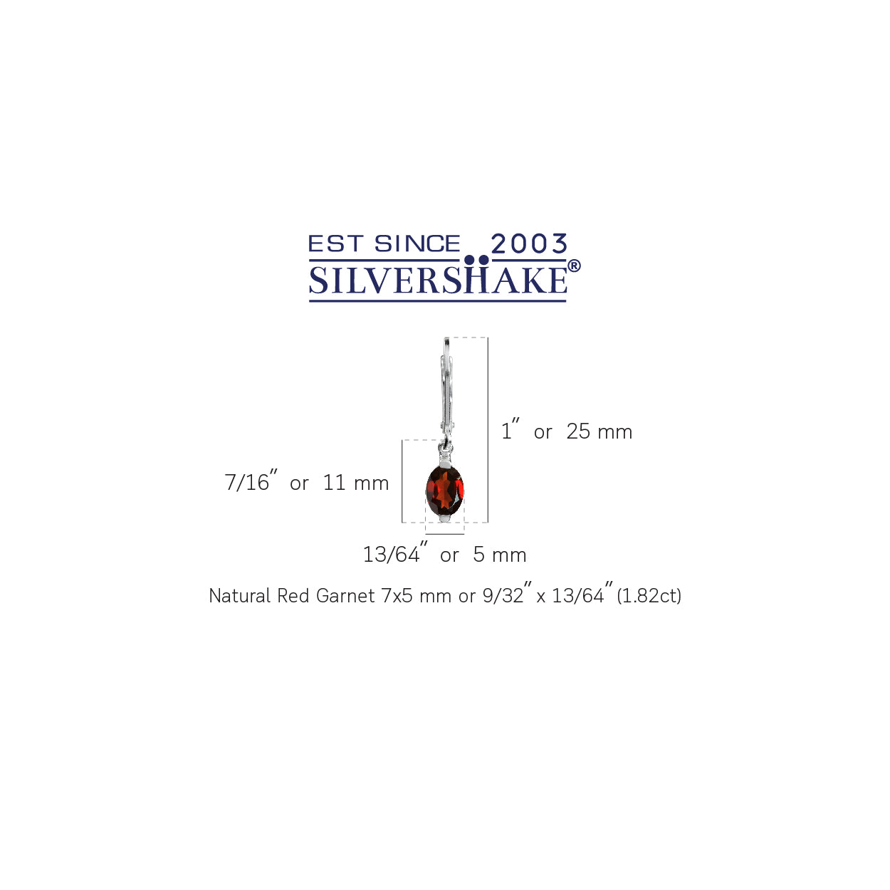 1.82ct. 7x5mm Petite Natural Garnet White Gold Plated 925 Sterling Silver Leverback Dangle Earrings - Silvershake-store