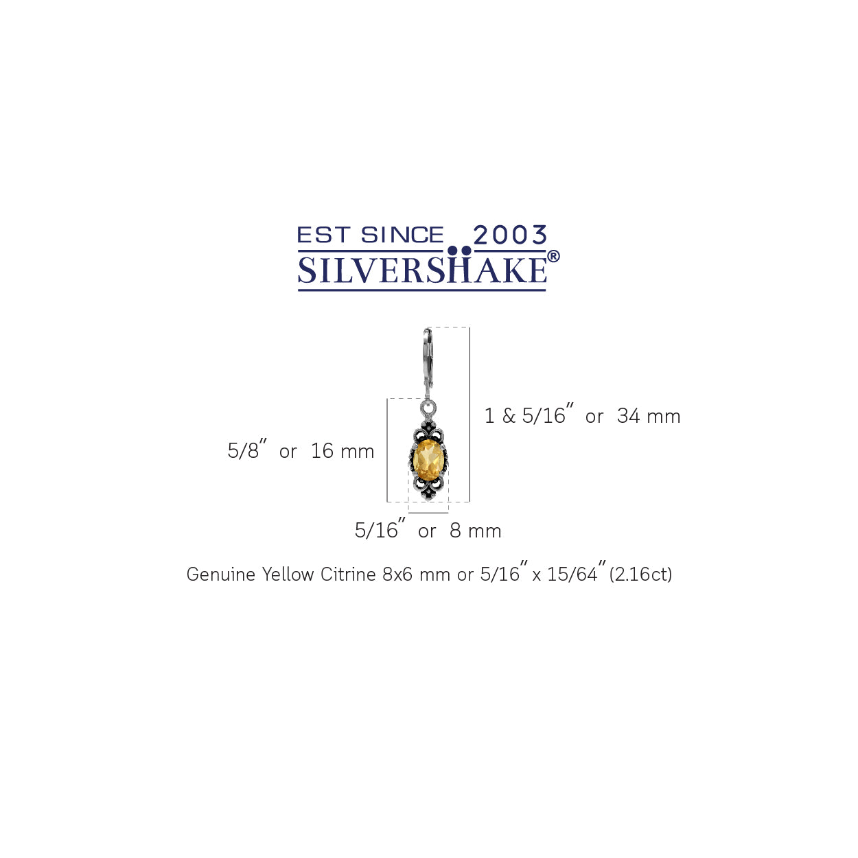 2.16ct. Genuine Citrine 925 Sterling Silver Balinese Style Leverback Dangle Earrings - Silvershake-store
