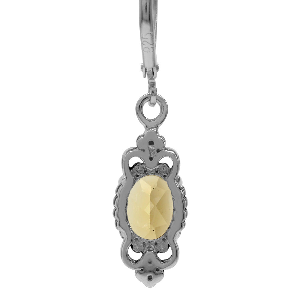 2.16ct. Genuine Citrine 925 Sterling Silver Balinese Style Leverback Dangle Earrings - Silvershake-store