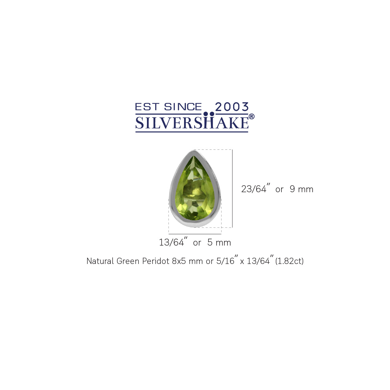 1.82ct. 8X5mm Natural Pear Shape Green Peridot White Gold Plated 925 Sterling Silver Stud Earrings August Gemstone Birthstone - Silvershake-store