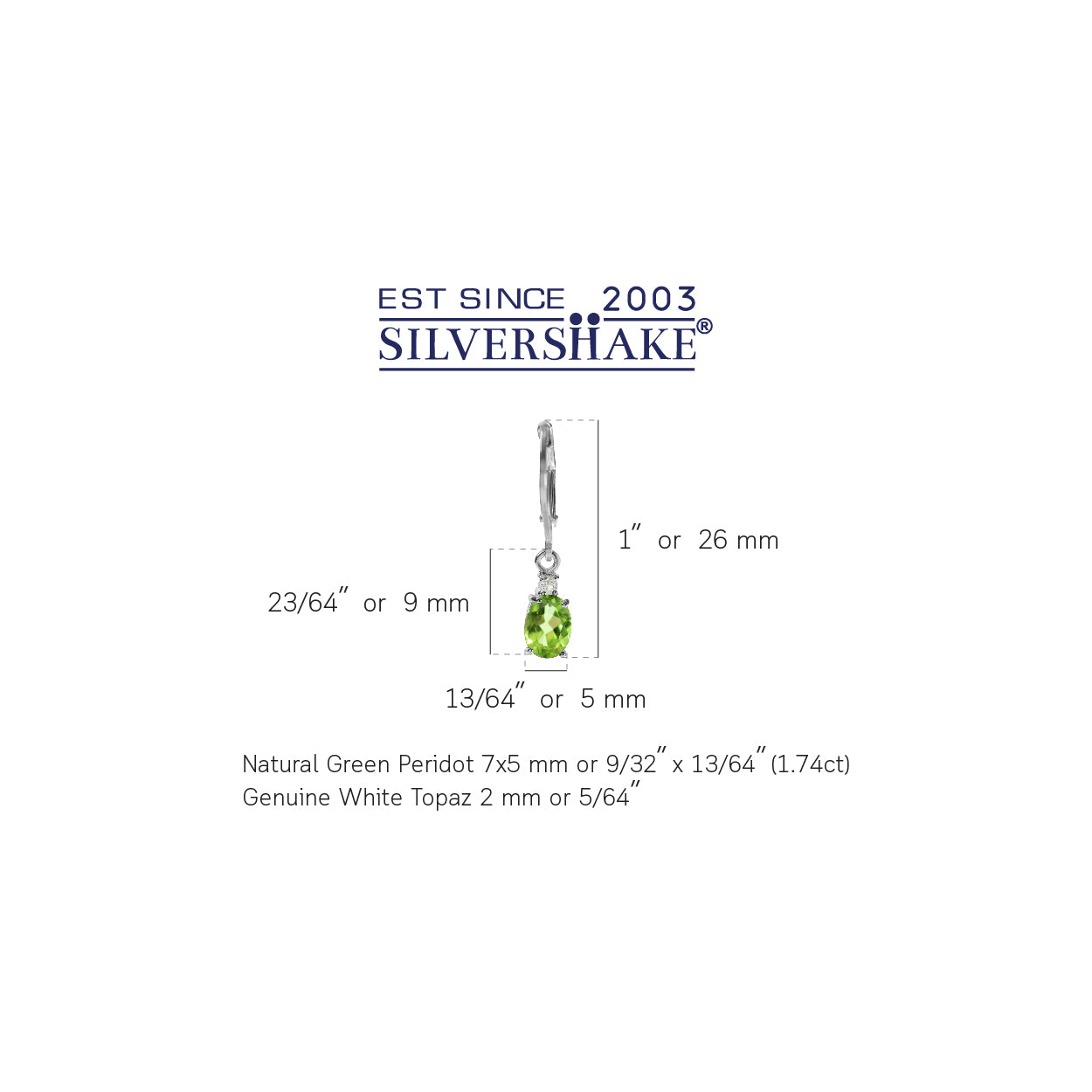 1.74ct. Natural Peridot and White Topaz Gold Plated 925 Sterling Silver Leverback Earrings - Silvershake-store