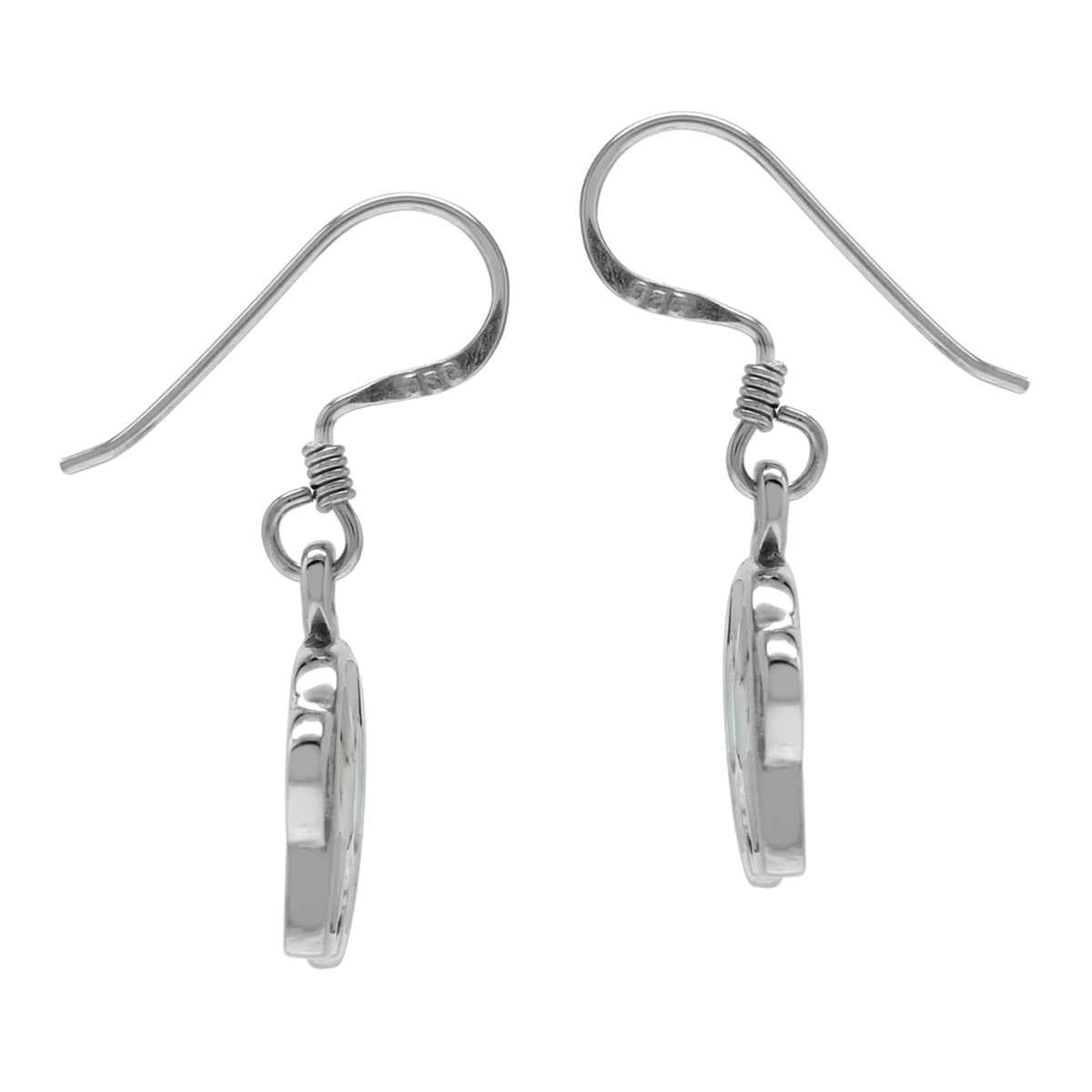 Abalone Paua Shell Inlay 925 Sterling Silver Elephant Dangle Hook Earrings