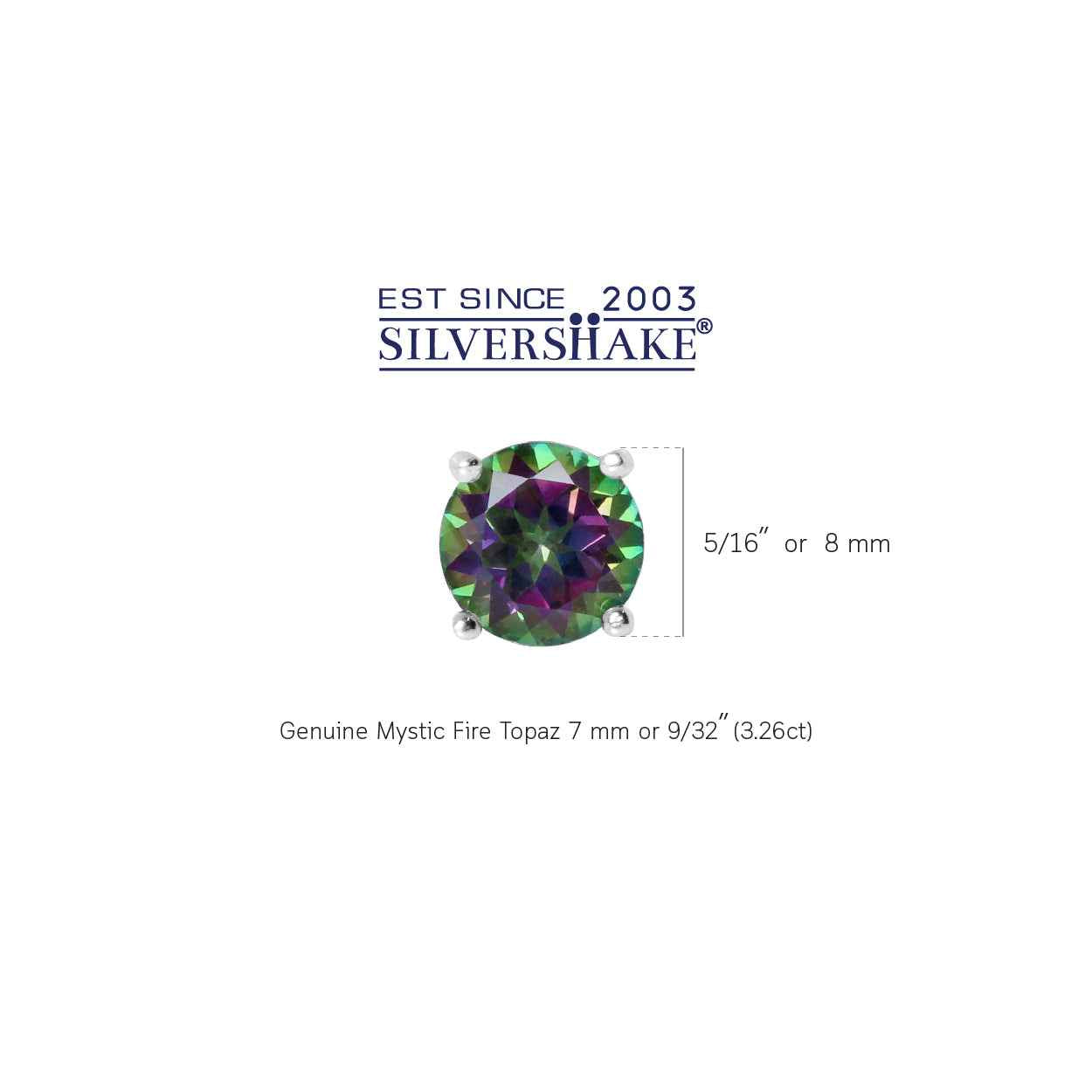 3.26ct. 7MM Round Shape Mystic Fire Topaz 925 Sterling Silver Stud Earrings