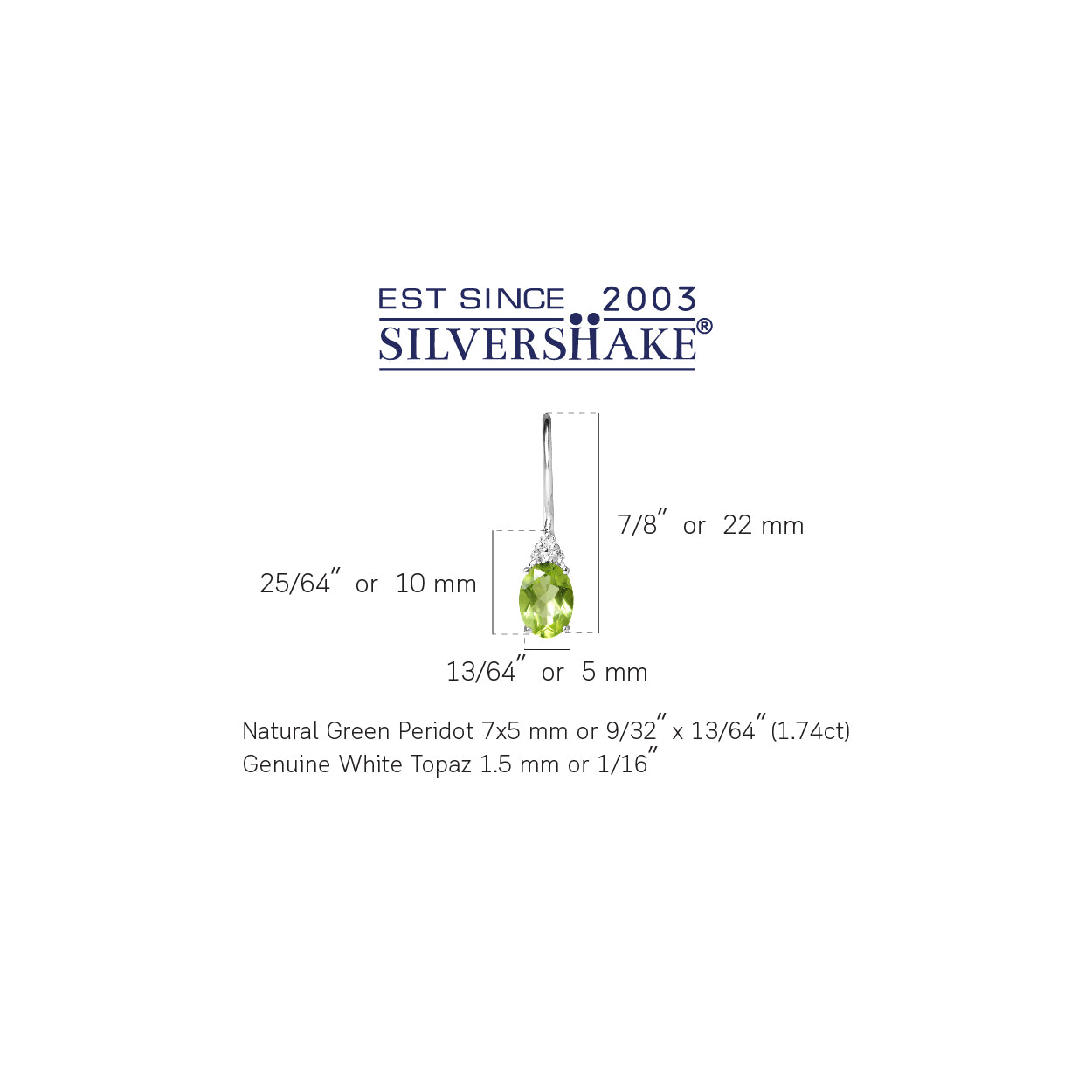 1.74ct. Natural Peridot and White Topaz 925 Sterling Silver Hook Closure Earrings - Silvershake-store