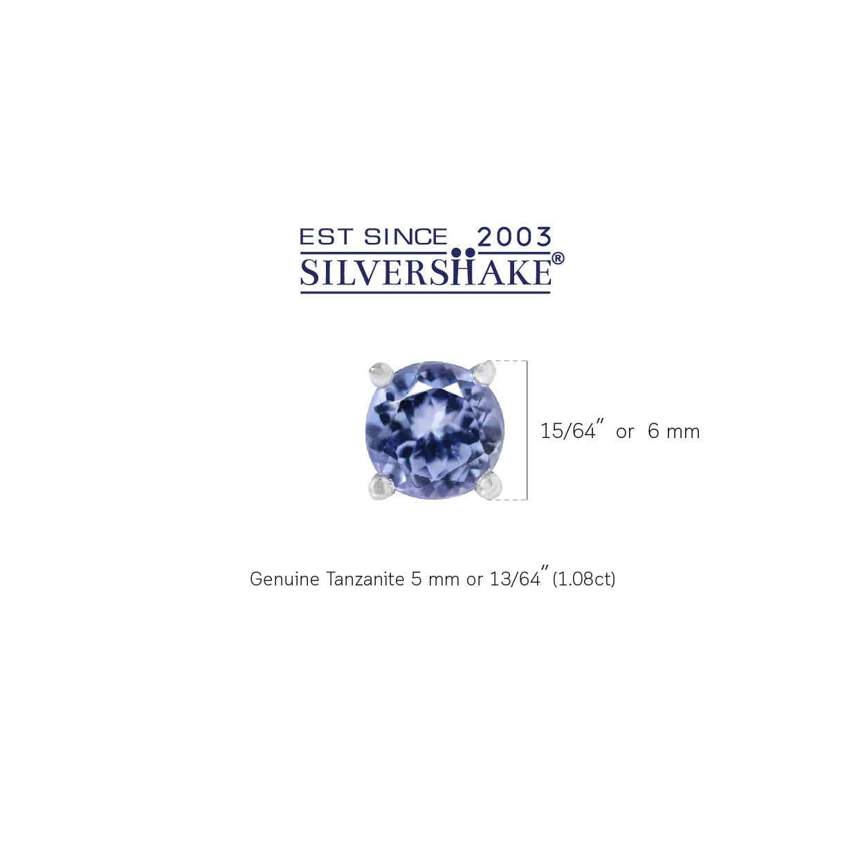 1.08ct. 5MM Petite Genuine Round Shape Tanzanite 925 Sterling Silver Stud Earrings