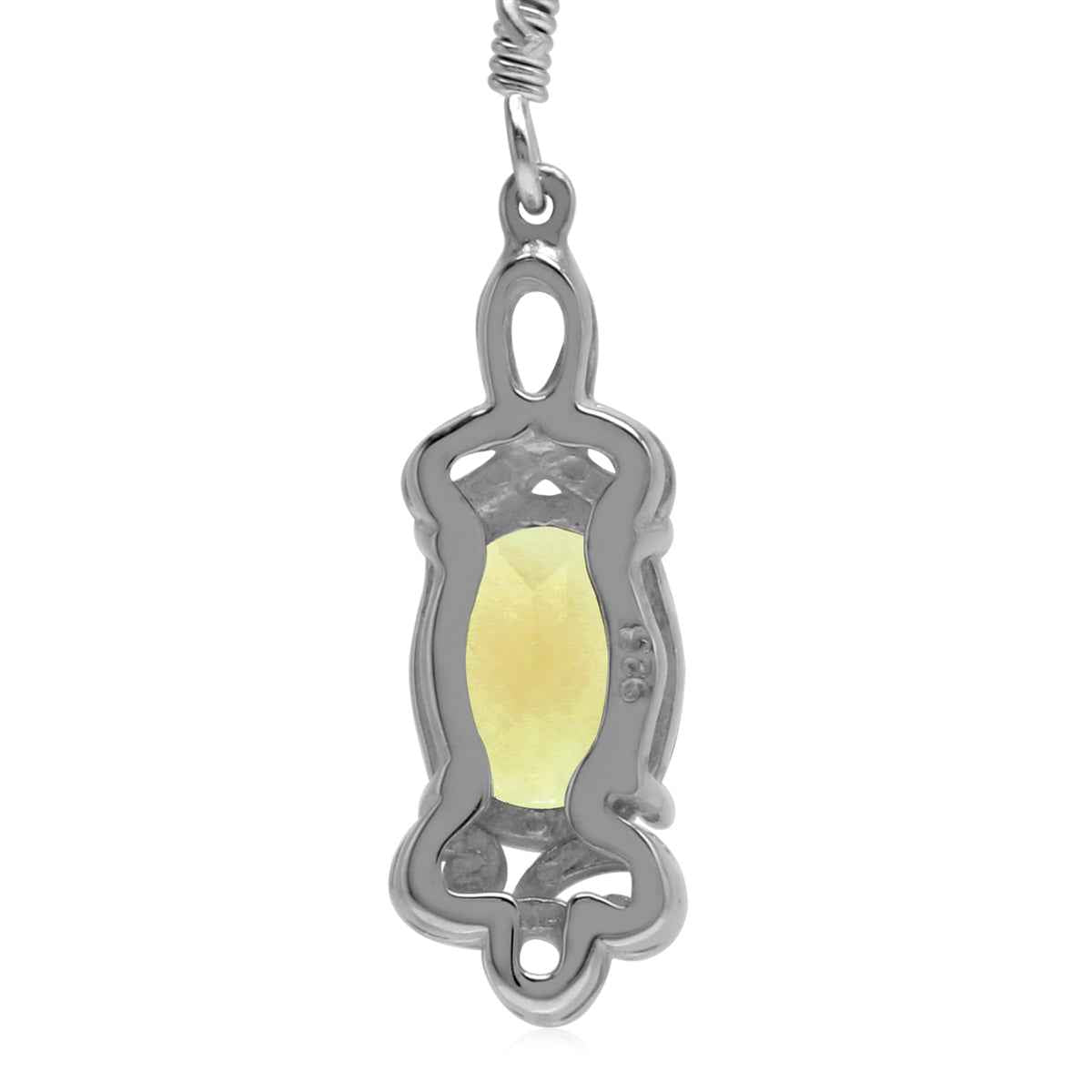 3.78ct. Genuine Citrine 925 Sterling Silver Triquetra Celtic Knot Dangle Earrings