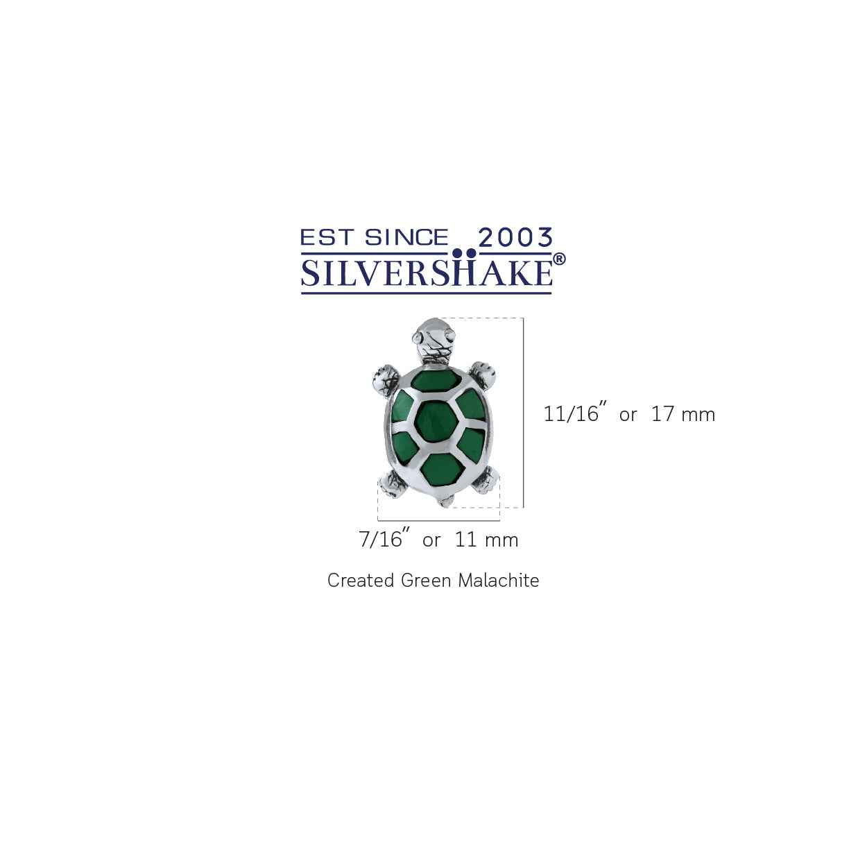 Created Malachite 925 Sterling Silver Turtle Post Earrings
