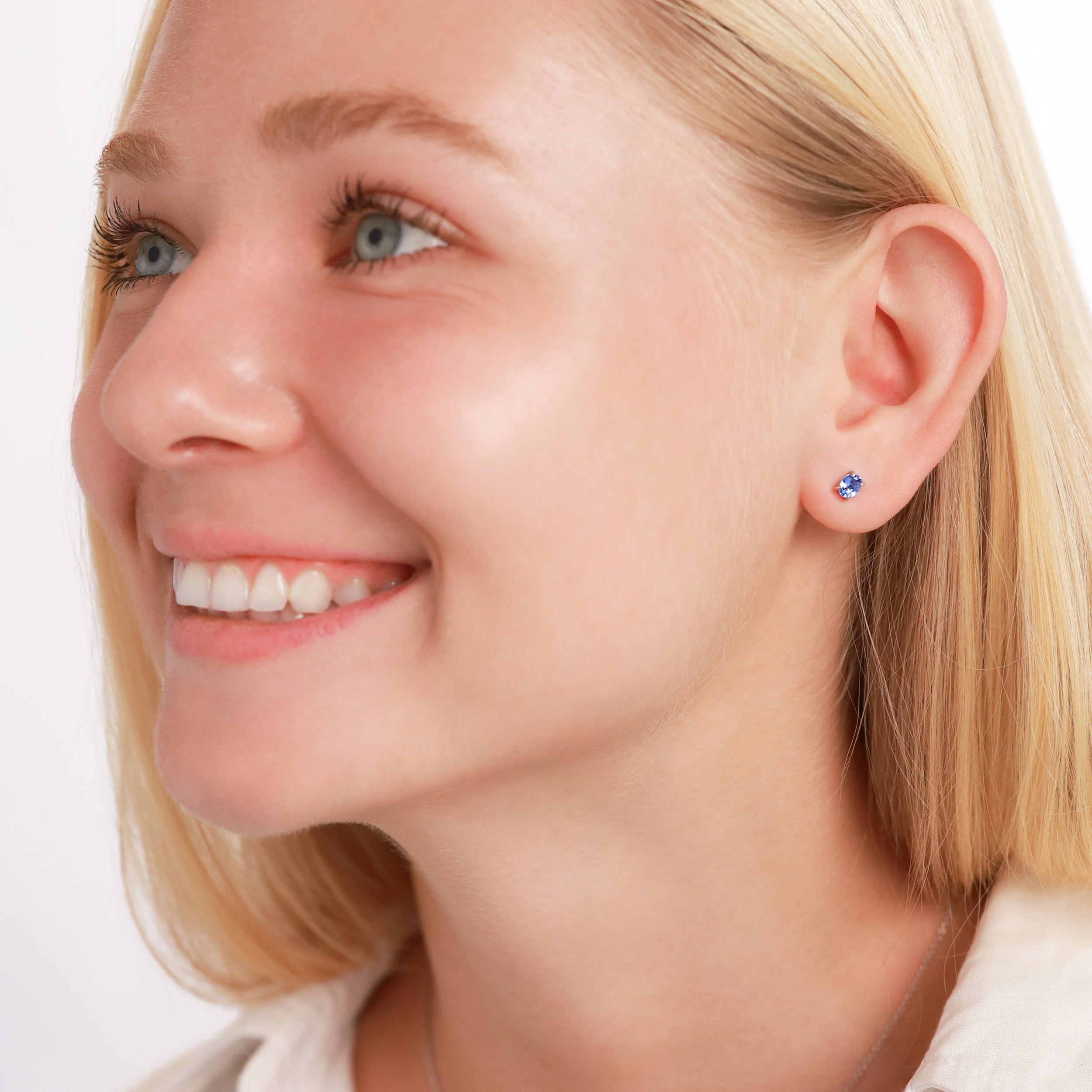 5X4mm Petite Genuine Oval Shape Tanzanite 925 Sterling Silver Stud Earrings silvershake