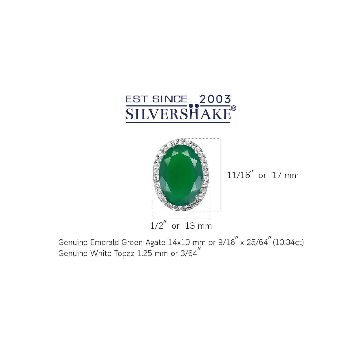 10.34ct. Classic Emerald Green Agate 925 Sterling Silver Omega Clip Post Earrings
