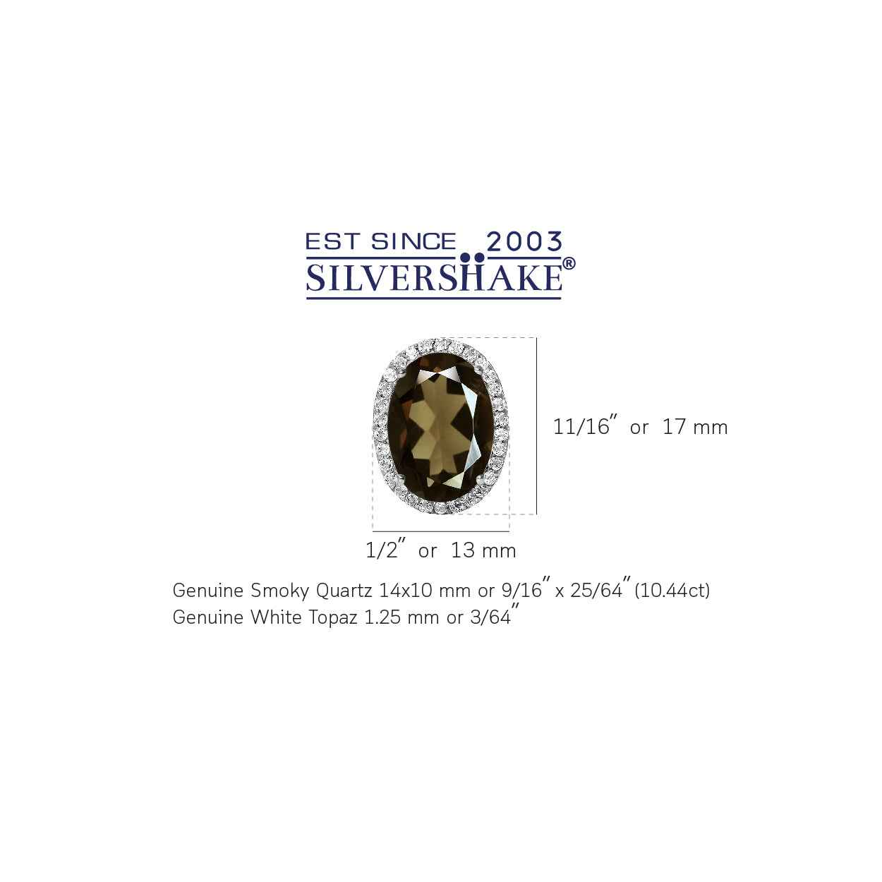 10.44ct. Classic Smoky Quartz and Topaz Sterling Silver Omega Clip Post Earrings