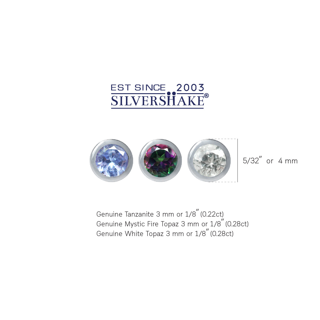 3 Pair 3mm Extra Petite Genuine Tanzanite and Mystic Fire Topaz 925 Sterling Silver Stud Earrings Set - Silvershake-store