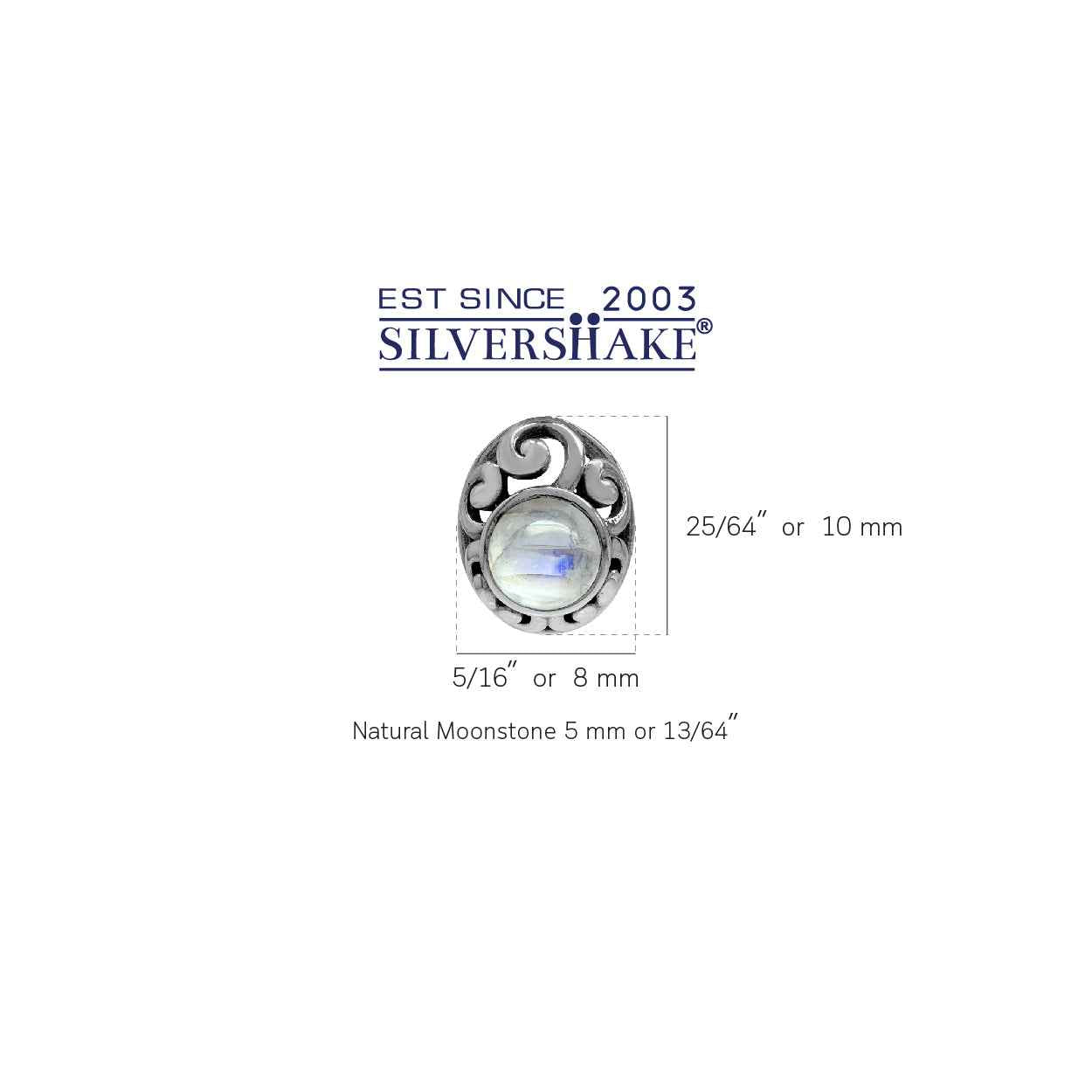 Petite Natural Moonstone 925 Sterling Silver Southwest Style Filigree Stud Earrings