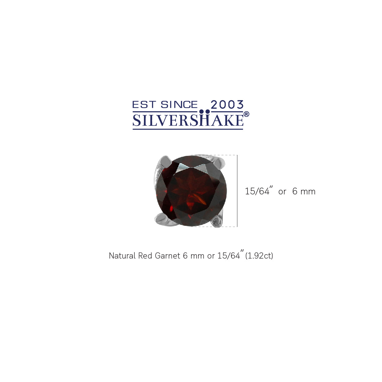 1.92ct. 6mm Natural Garnet White Gold Plated 925 Sterling Silver Stud Earrings - Silvershake-store