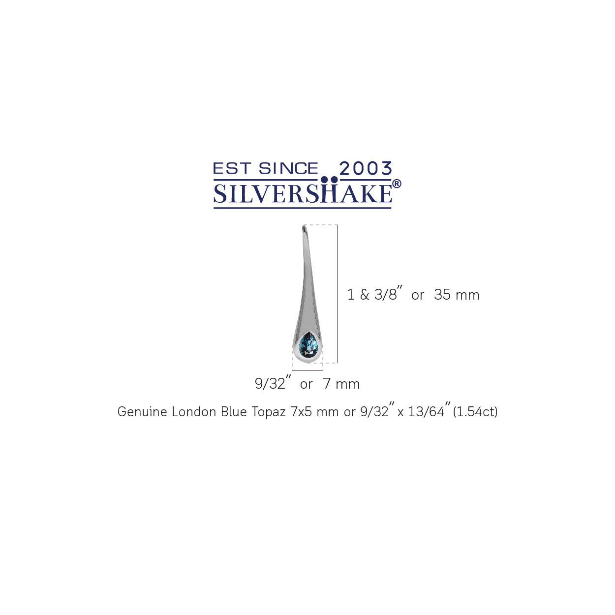 1.5 CT Genuine London Blue Topaz White Gold Plated 925 Sterling Silver Modern Style Hook Earrings - Silvershake-store
