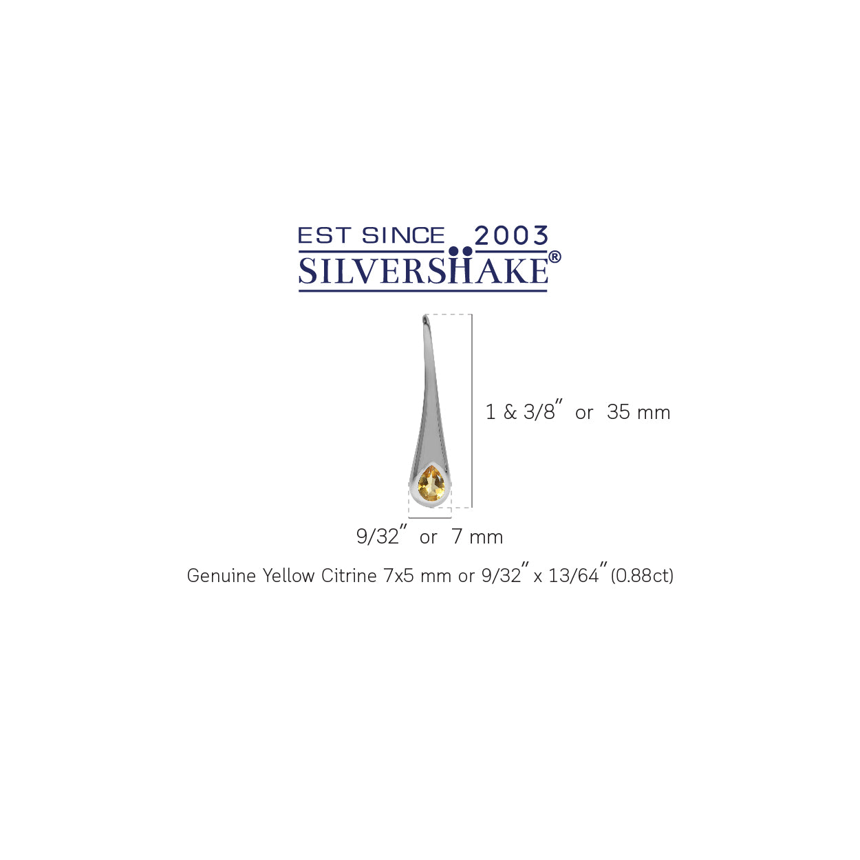 Natural Citrine White Gold Plated 925 Sterling Silver Modern Style Hook Earrings - Silvershake-store