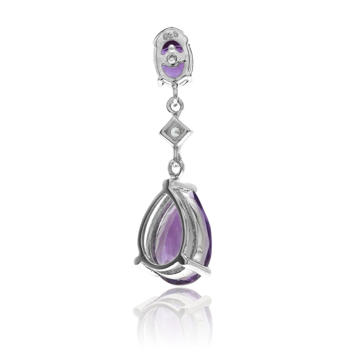 5.58ct. Natural African Amethyst and White Topaz 925 Sterling Silver Drop Dangle Stud Post Earrings - Silvershake-store