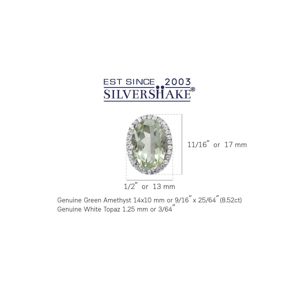 8.52ct. Classic Green Amethyst and Topaz White Gold Plated 925 Sterling Silver Omega Clip Post Earrings