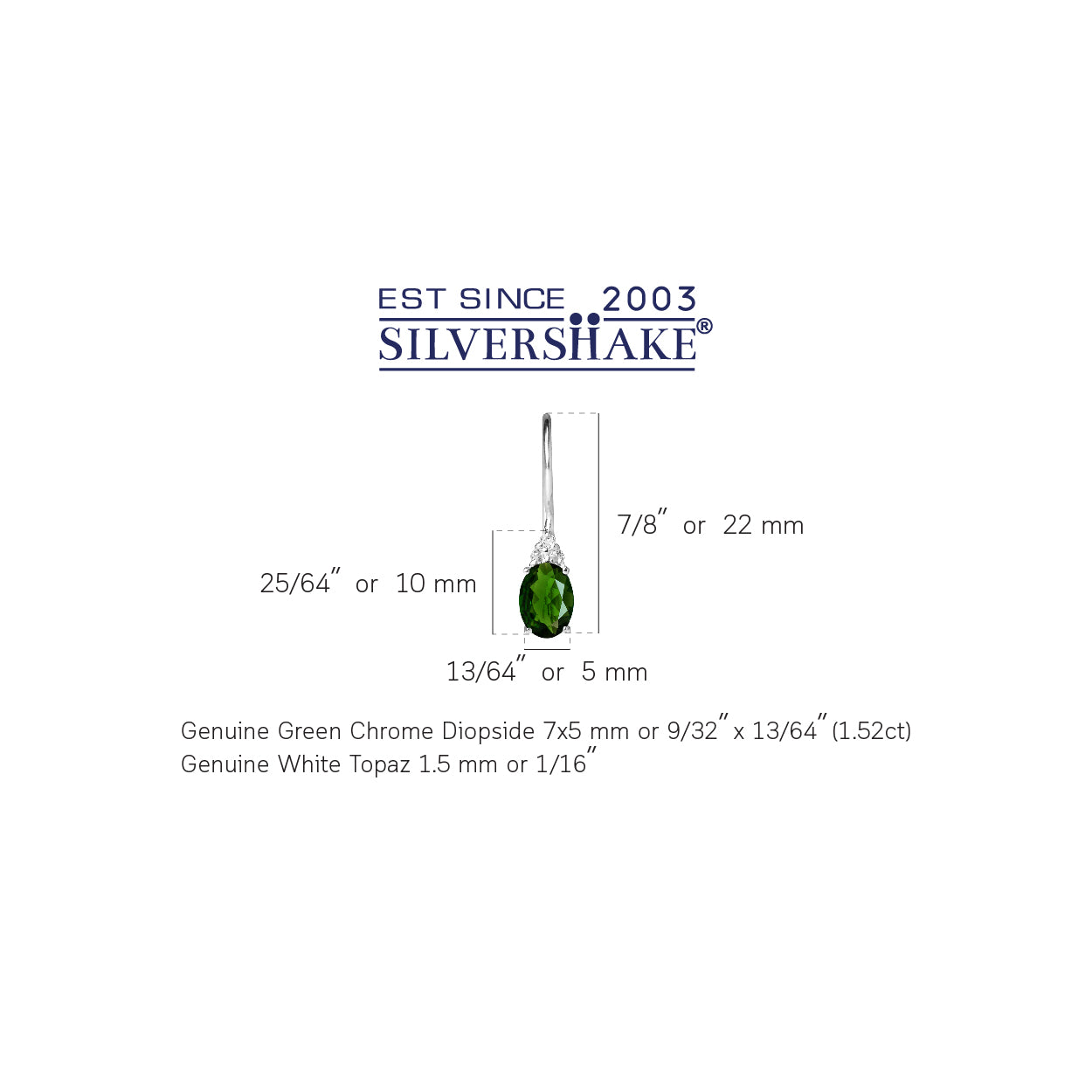1.52ct. Green Chrome Diopside and White Topaz Gold Plated 925 Sterling Silver Hook Earrings - Silvershake-store