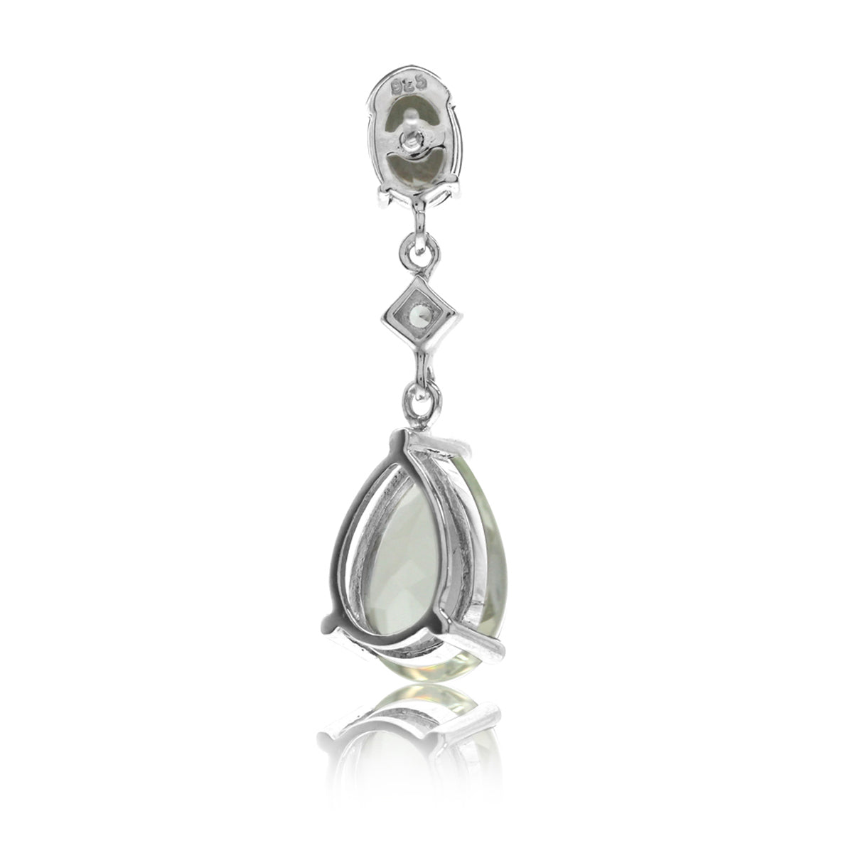 6.52ct. Genuine Green Amethyst and White Topaz 925 Sterling Silver Drop Dangle Stud Post Earrings - Silvershake-store