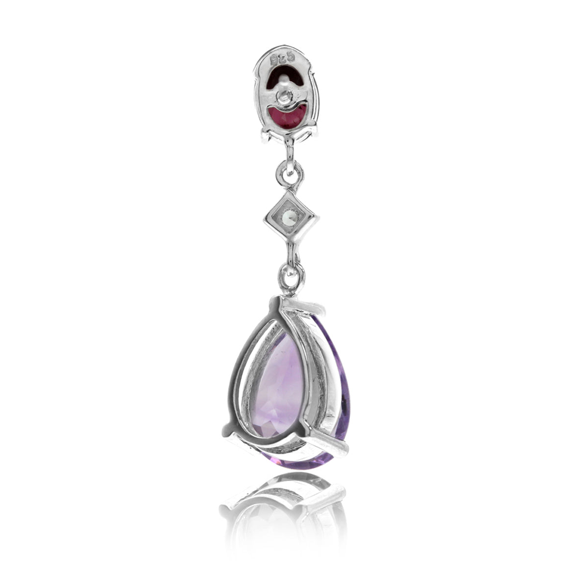 5.14ct. Natural Amethyst Rhodolite Garnet and Topaz 925 Sterling Silver Drop Dangle Stud Post Earrings - Silvershake-store