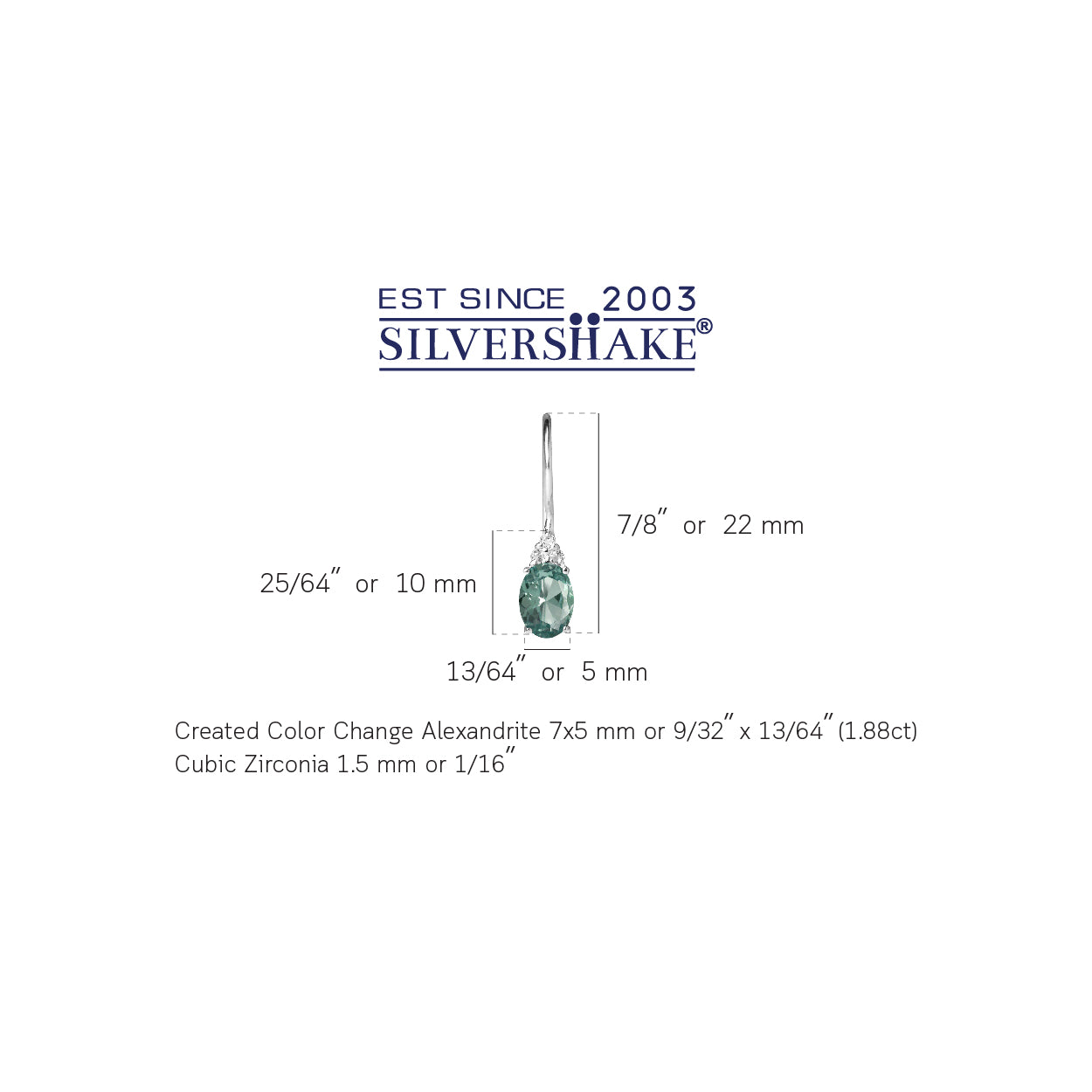 Simulated Color Change Alexandrite White Gold Plated 925 Sterling Silver Hook Closure Earrings - Silvershake-store