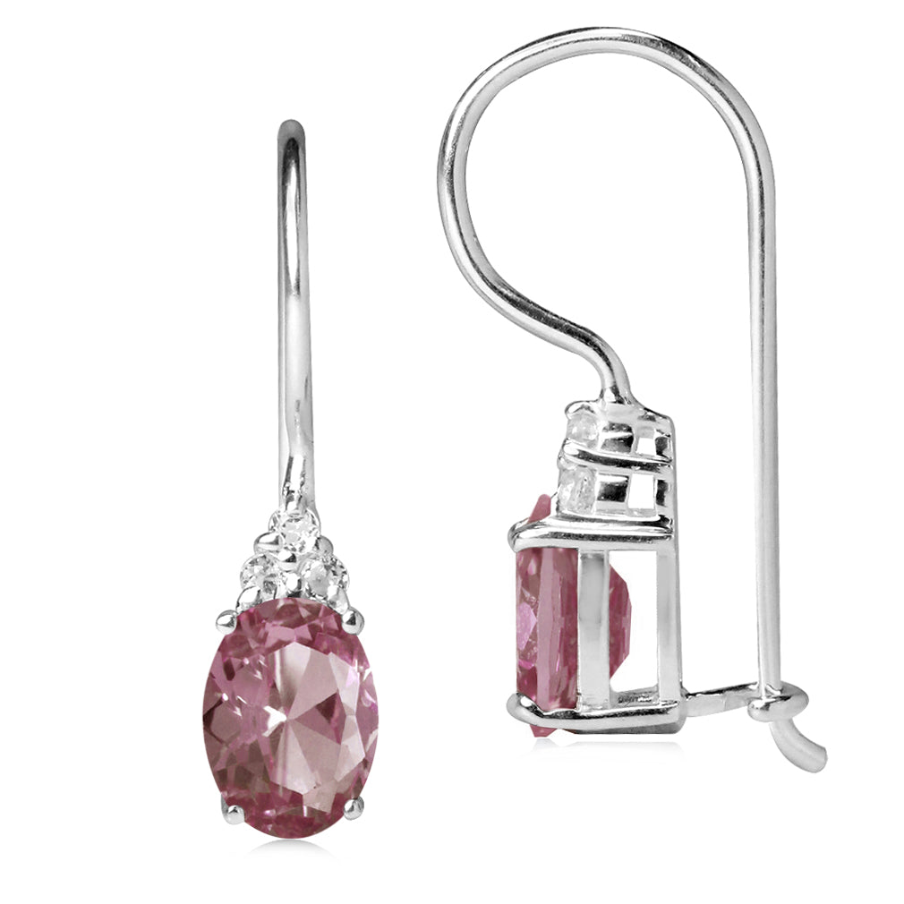 Simulated Color Change Alexandrite White Gold Plated 925 Sterling Silver Hook Closure Earrings - Silvershake-store