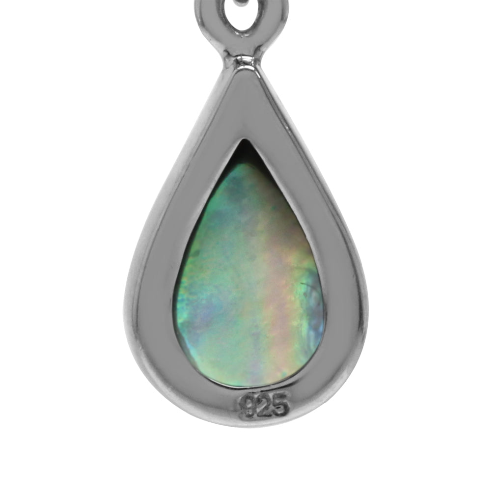 Abalone Paua Shell Inlay White Gold Plated 925 Sterling Silver Drop Dangle Earrings - Silvershake-store