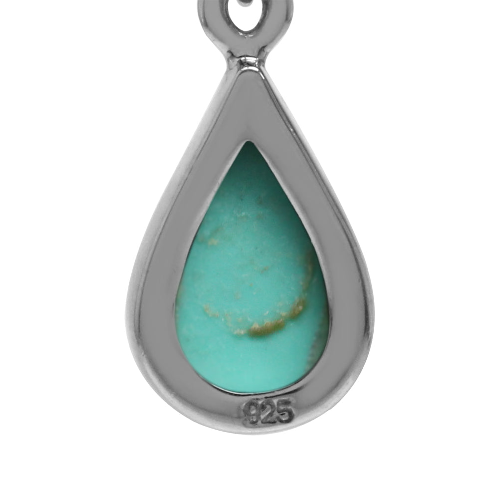 Created Green Turquoise White Gold Plated 925 Sterling Silver Drop Dangle Earrings - Silvershake-store
