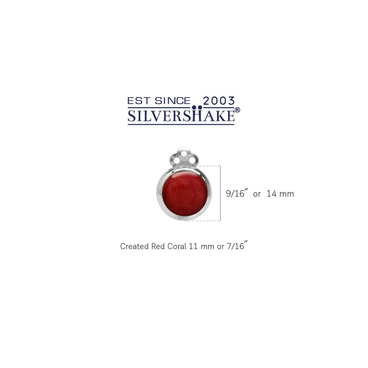Created Red Coral 925 Sterling Silver 14mm Round Disc Shape Clip on Earrings