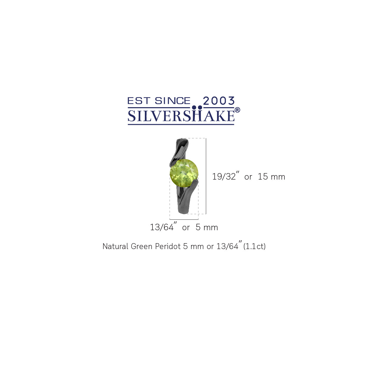 1.1ct. 5mm Natural Round Shape Peridot Black Rhodium Plated 925 Sterling Silver Huggie Hoop Earrings - Silvershake-store