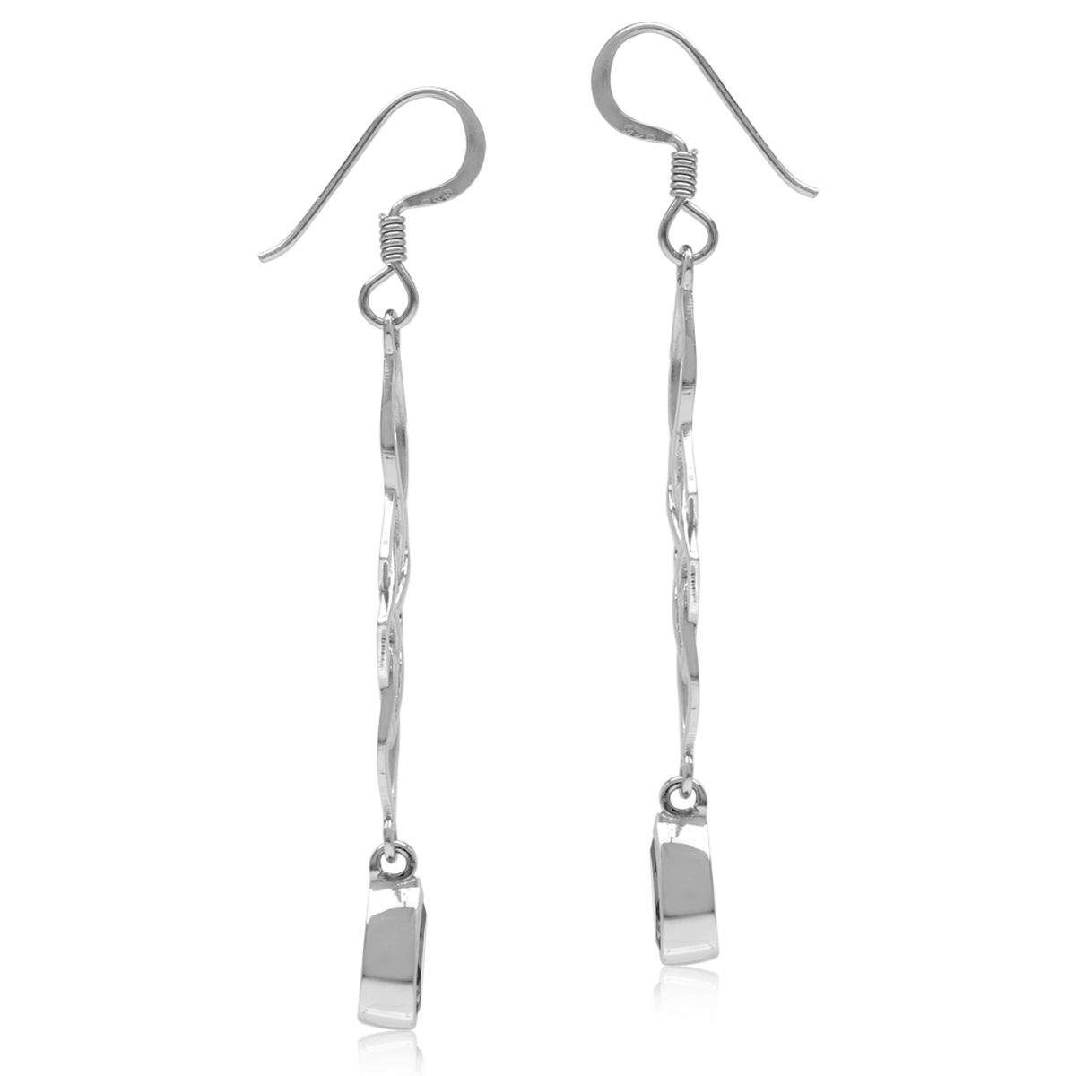 Simulated Color Change Alexandrite 925 Sterling Silver Celtic Knot Weave Dangle Hook Earrings