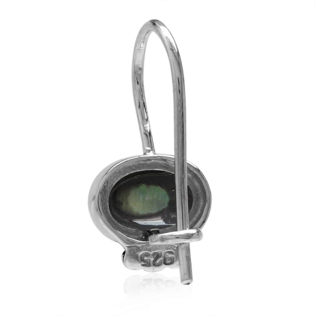 Oval Shape Abalone Paua Shell Inlay 925 Sterling Silver Hook Closure Earrings - Silvershake-store