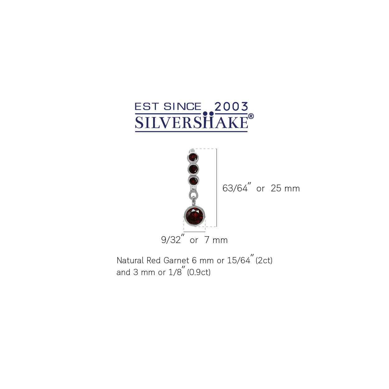 2.9ct. Natural Round Shape Garnet White Gold Plated 925 Sterling Silver English Hook Earrings