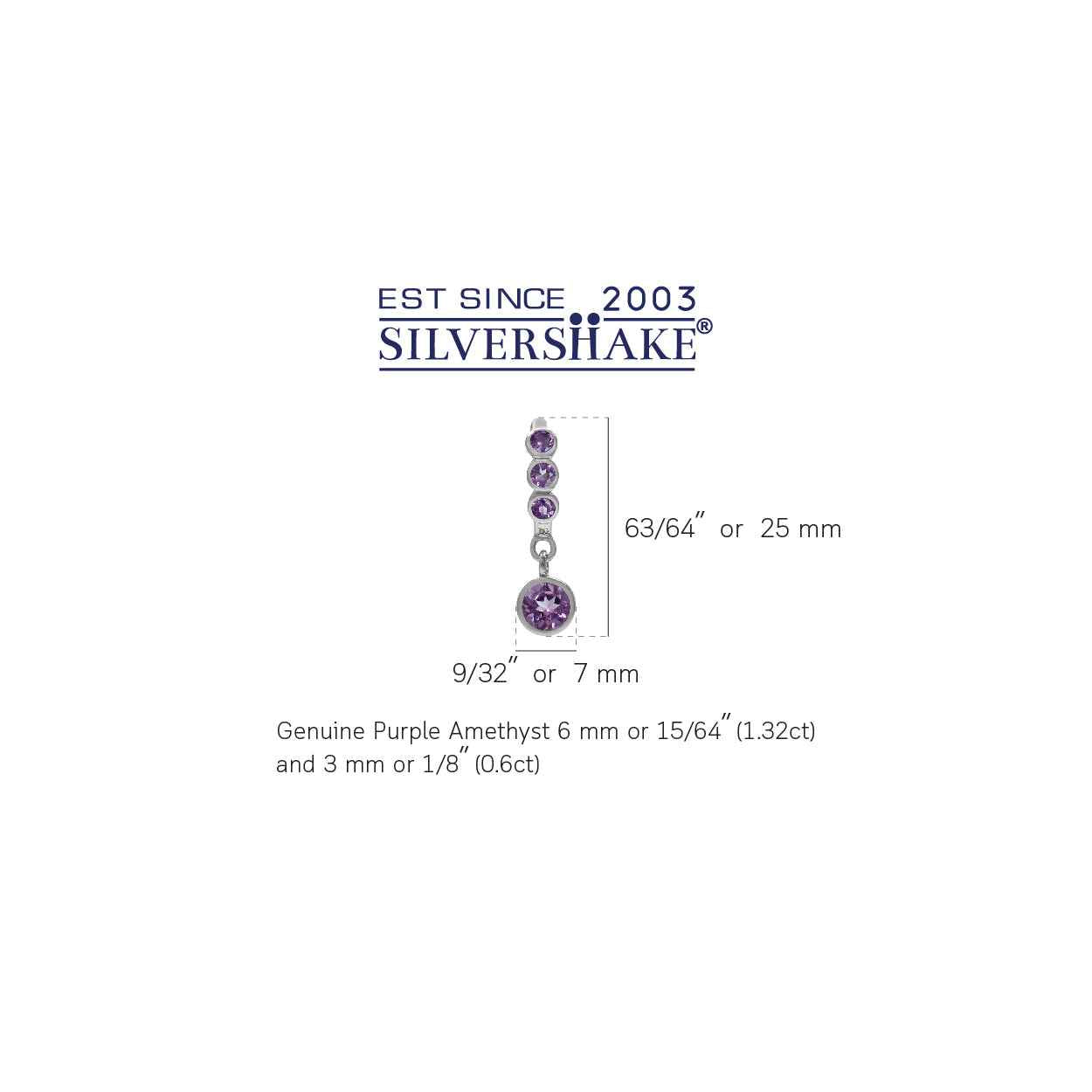 1.92ct. Natural Round Shape Amethyst White Gold Plated 925 Sterling Silver English Hook Earrings
