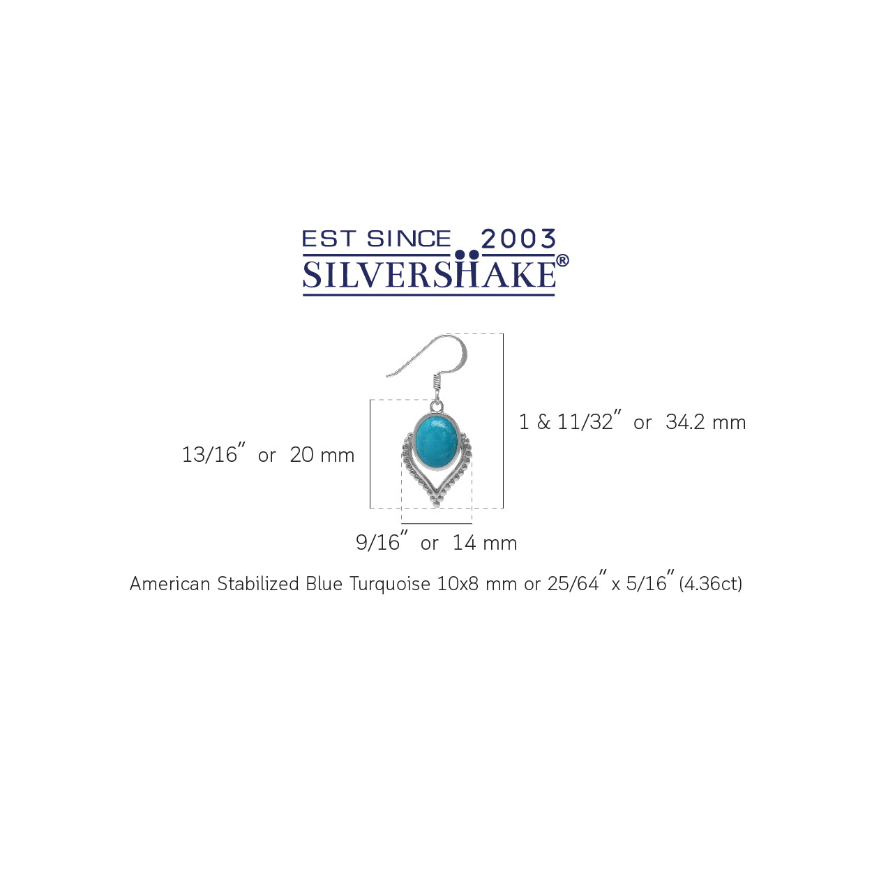 Bohemian Inspired Genuine Arizona Blue Turquoise Gem 925 Sterling Silver Dangle Drop Earrings silvershake