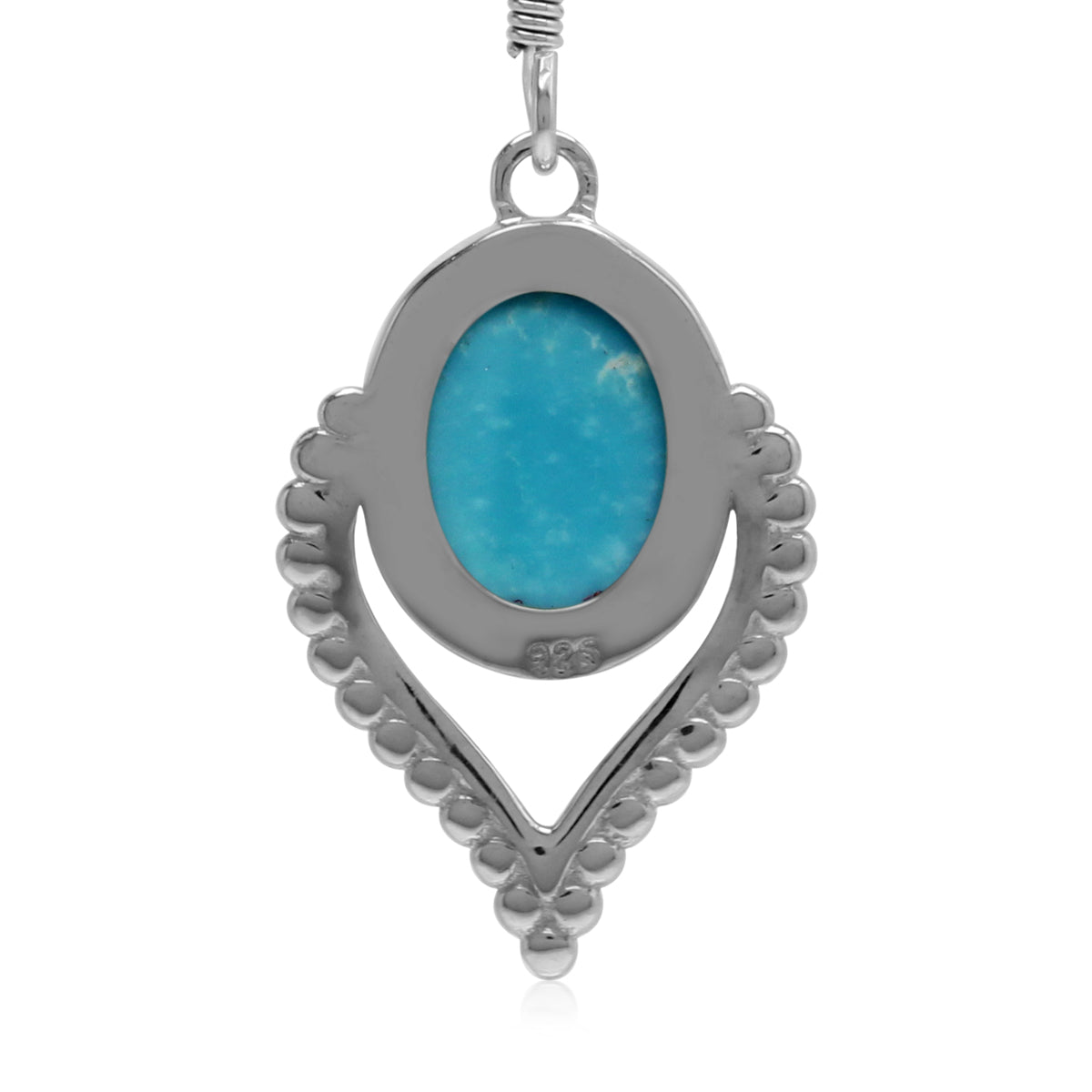 Bohemian Inspired Genuine Arizona Blue Turquoise Gem 925 Sterling Silver Dangle Drop Earrings silvershake