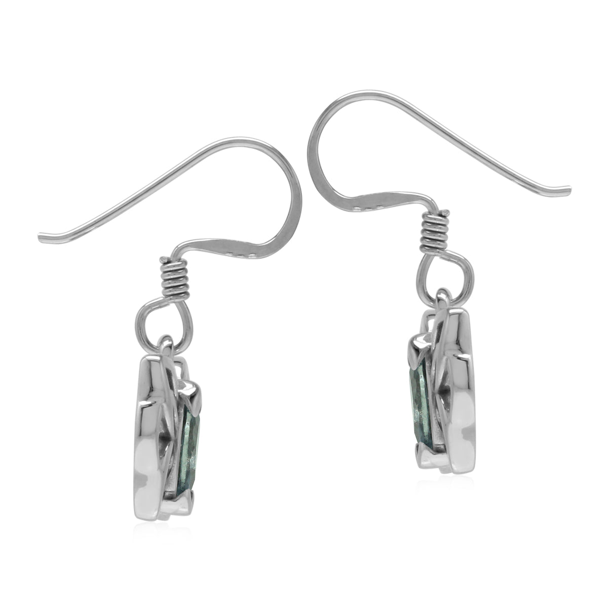 Created Color Change Alexandrite 925 Sterling Silver Butterfly Dangle Hook Earrings