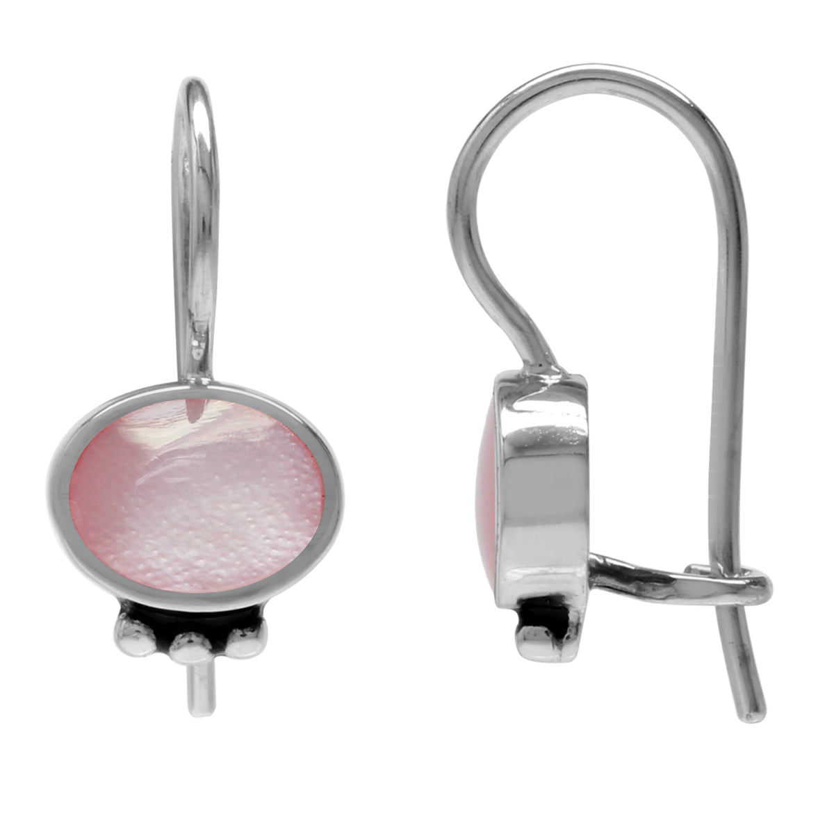 Pink Mother of Pearl Inlay 925 Sterling Silver Hook Closure Earrings Jewelry for Women and - Silvershake-store