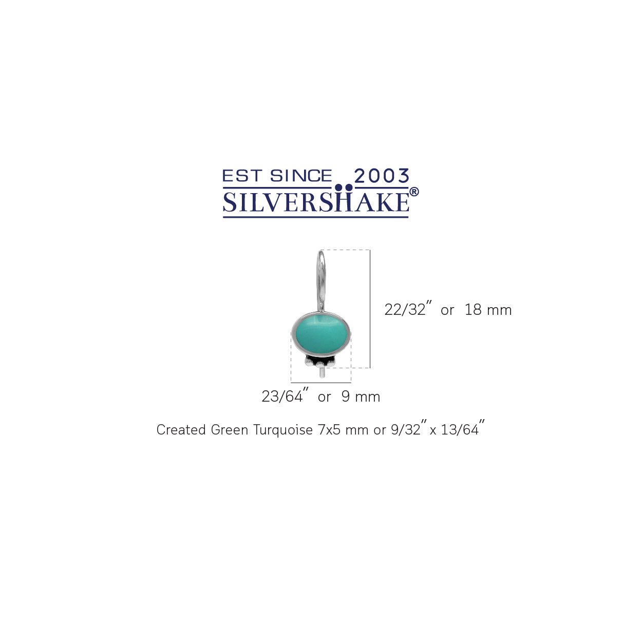 Created Green Turquoise Inlay 925 Sterling Silver Hook Closure Earrings Jewelry for Women and - Silvershake-store