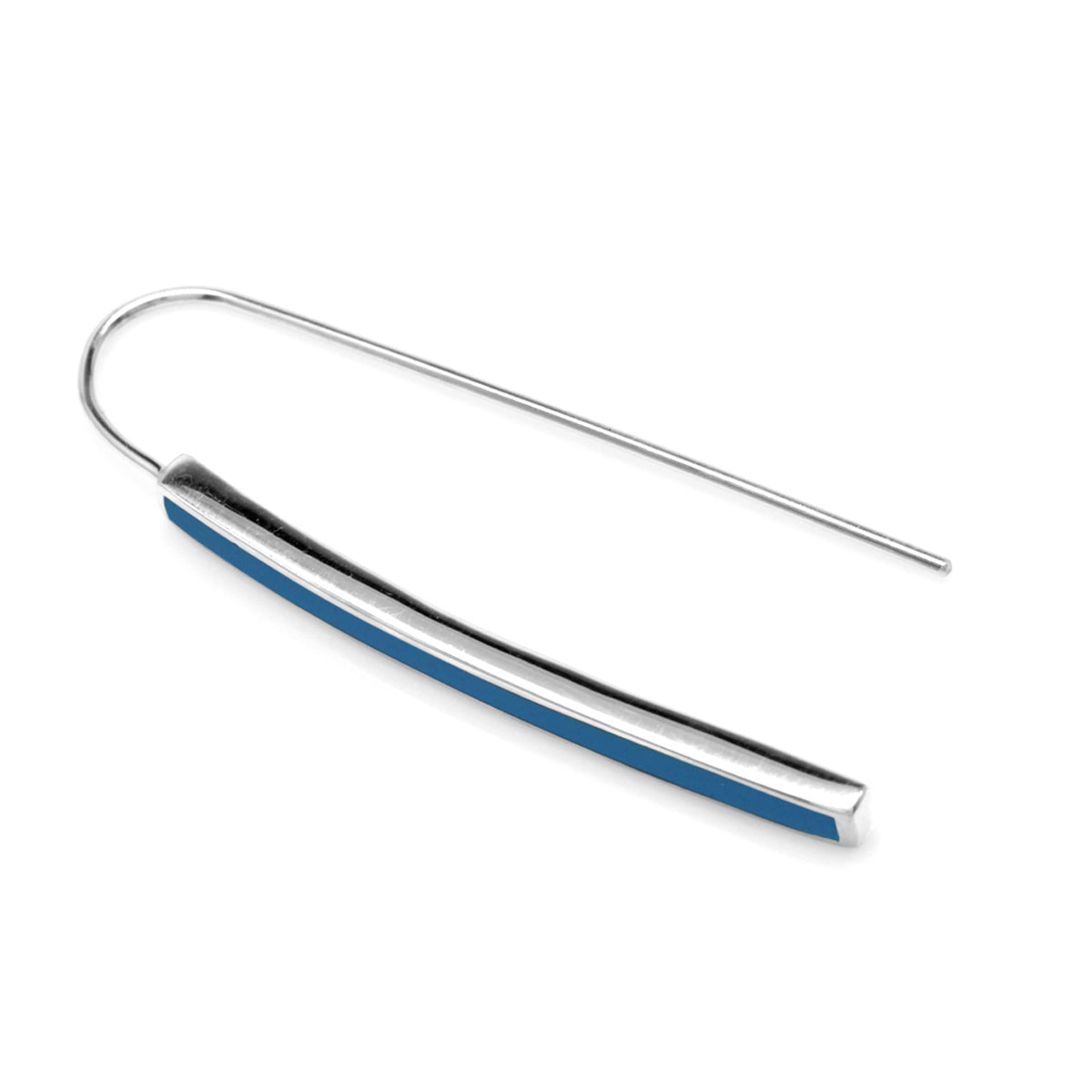 Long Created Blue Turquoise White Gold Plated 925 Sterling Silver Threader Earrings - Silvershake-store