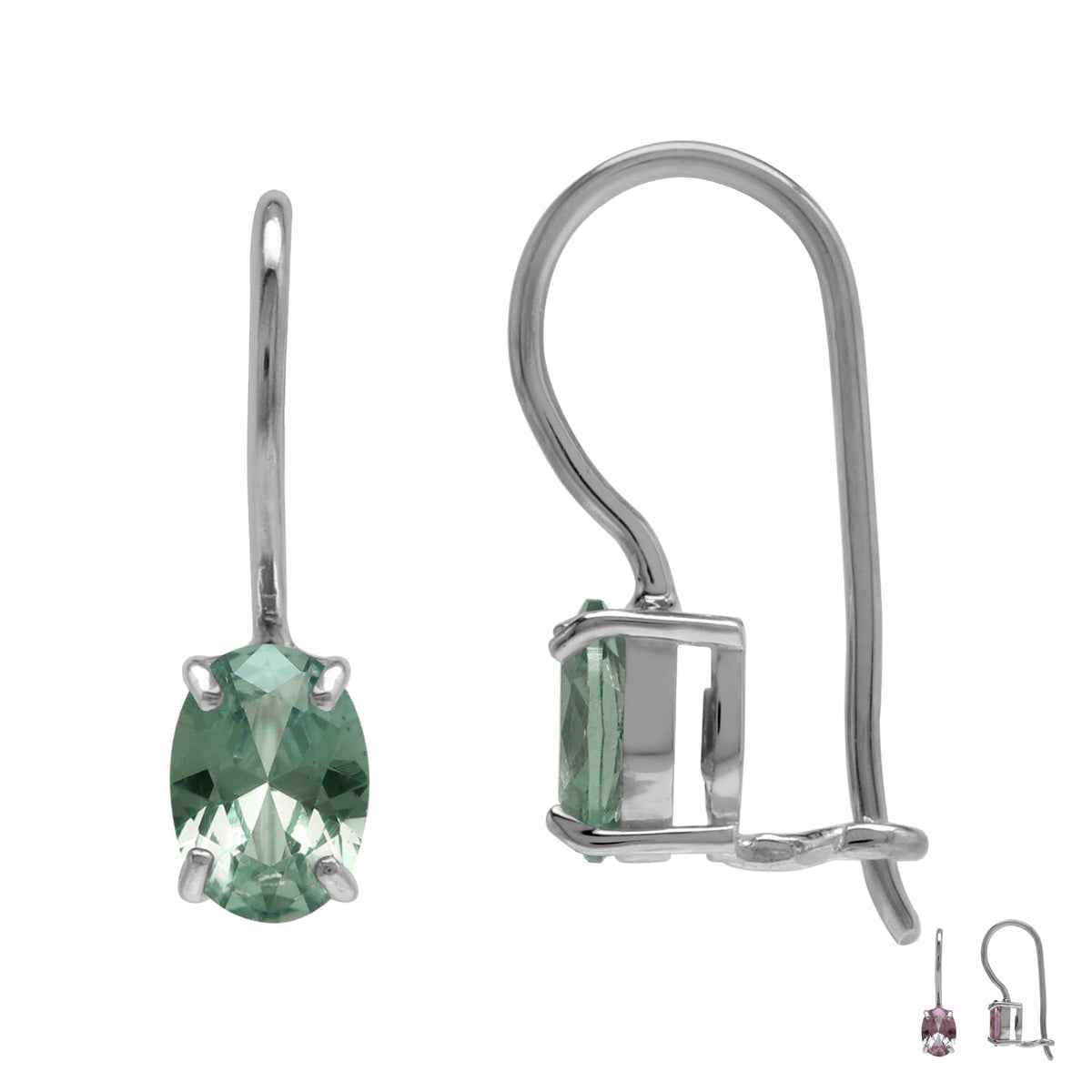 7x5MM Created Color Change Alexandrite July Birthstone 925 Sterling Silver Hook Closure Earrings