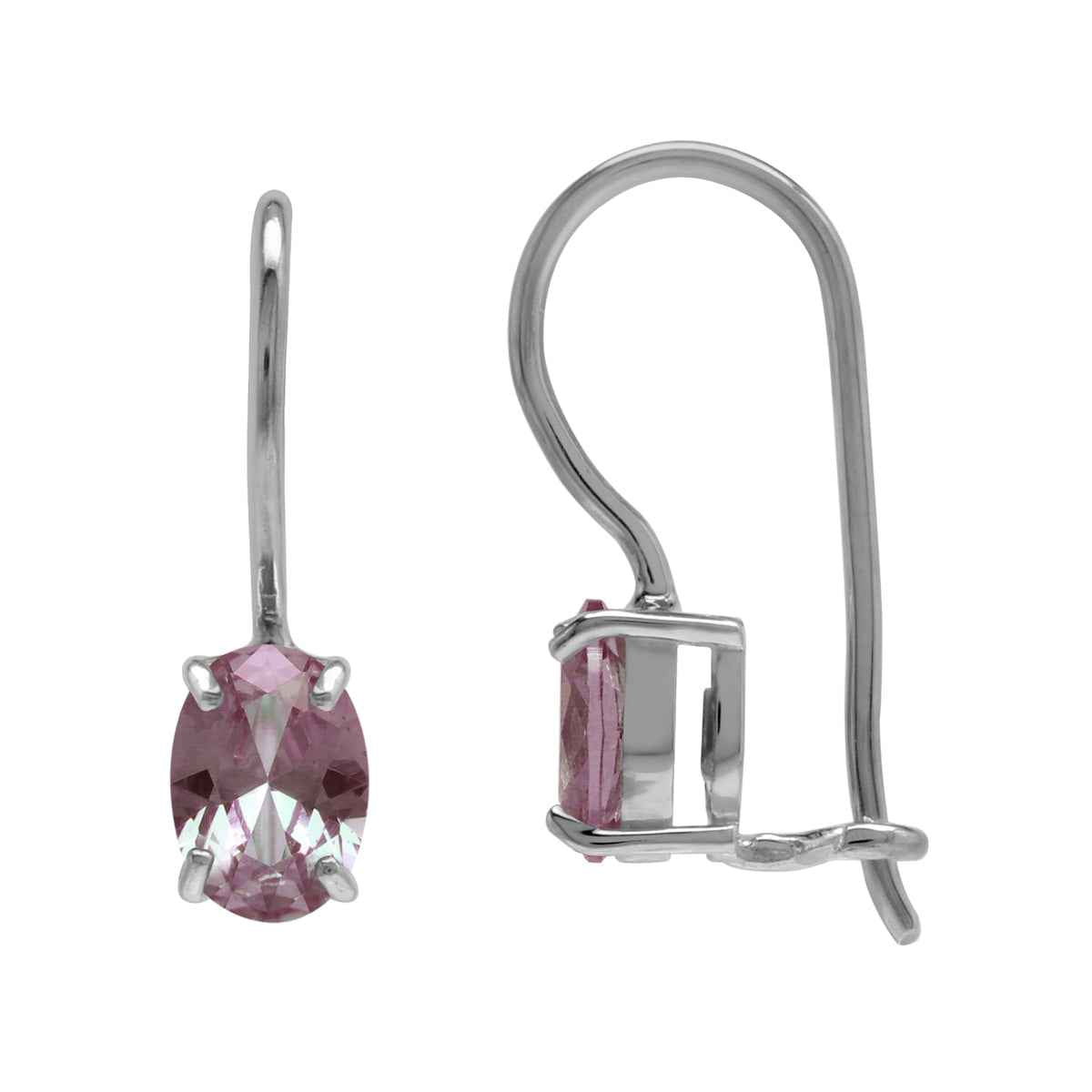 7x5MM Created Color Change Alexandrite July Birthstone 925 Sterling Silver Hook Closure Earrings