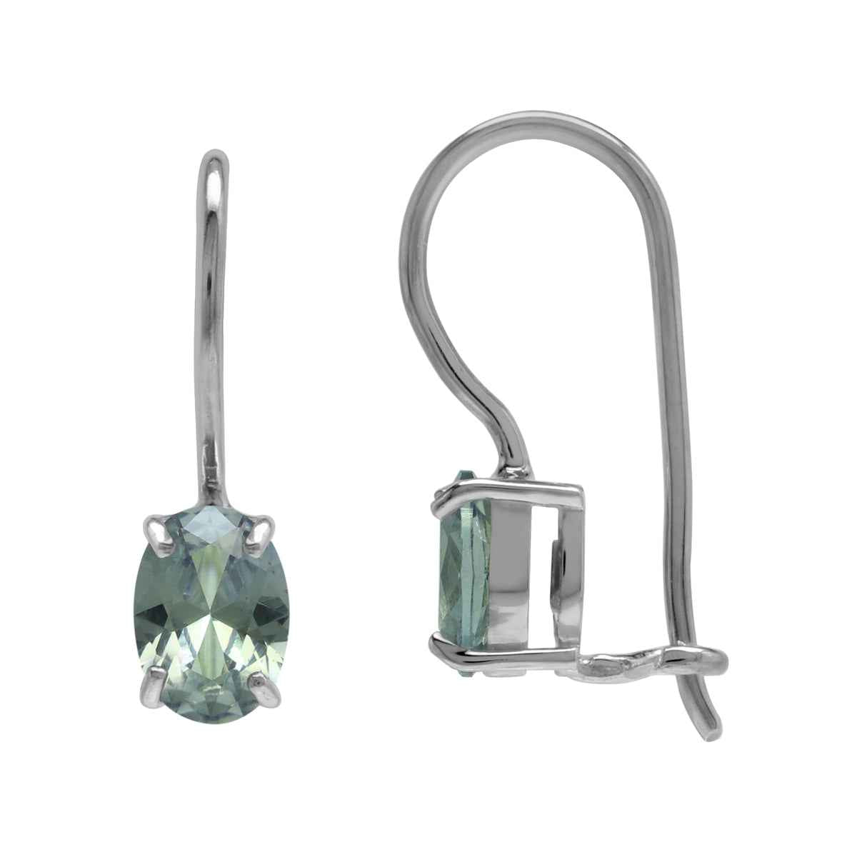 7x5MM Created Color Change Alexandrite July Birthstone 925 Sterling Silver Hook Closure Earrings